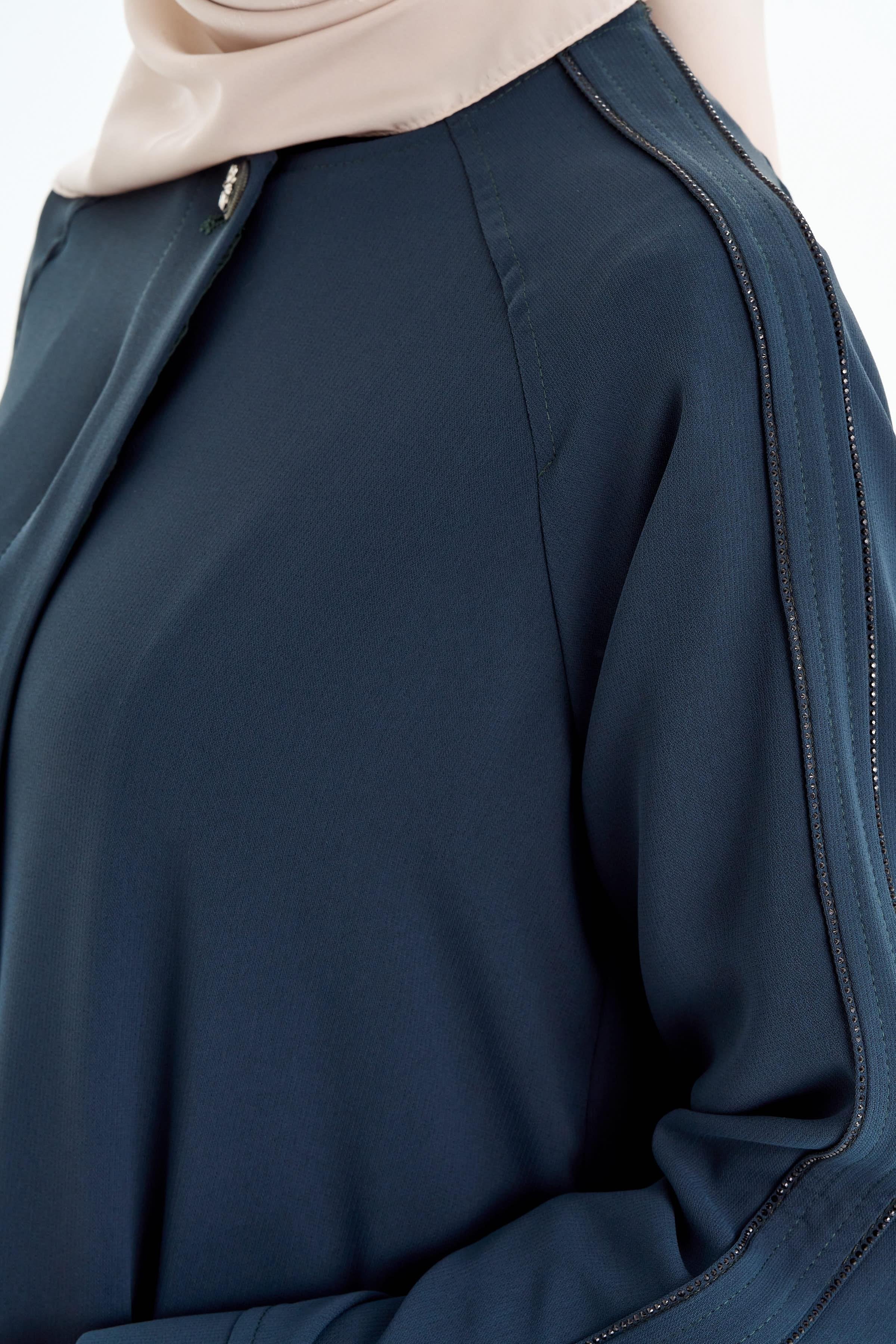 Kolları Taş Biyeli Ferace - Zümrüt TUGBA