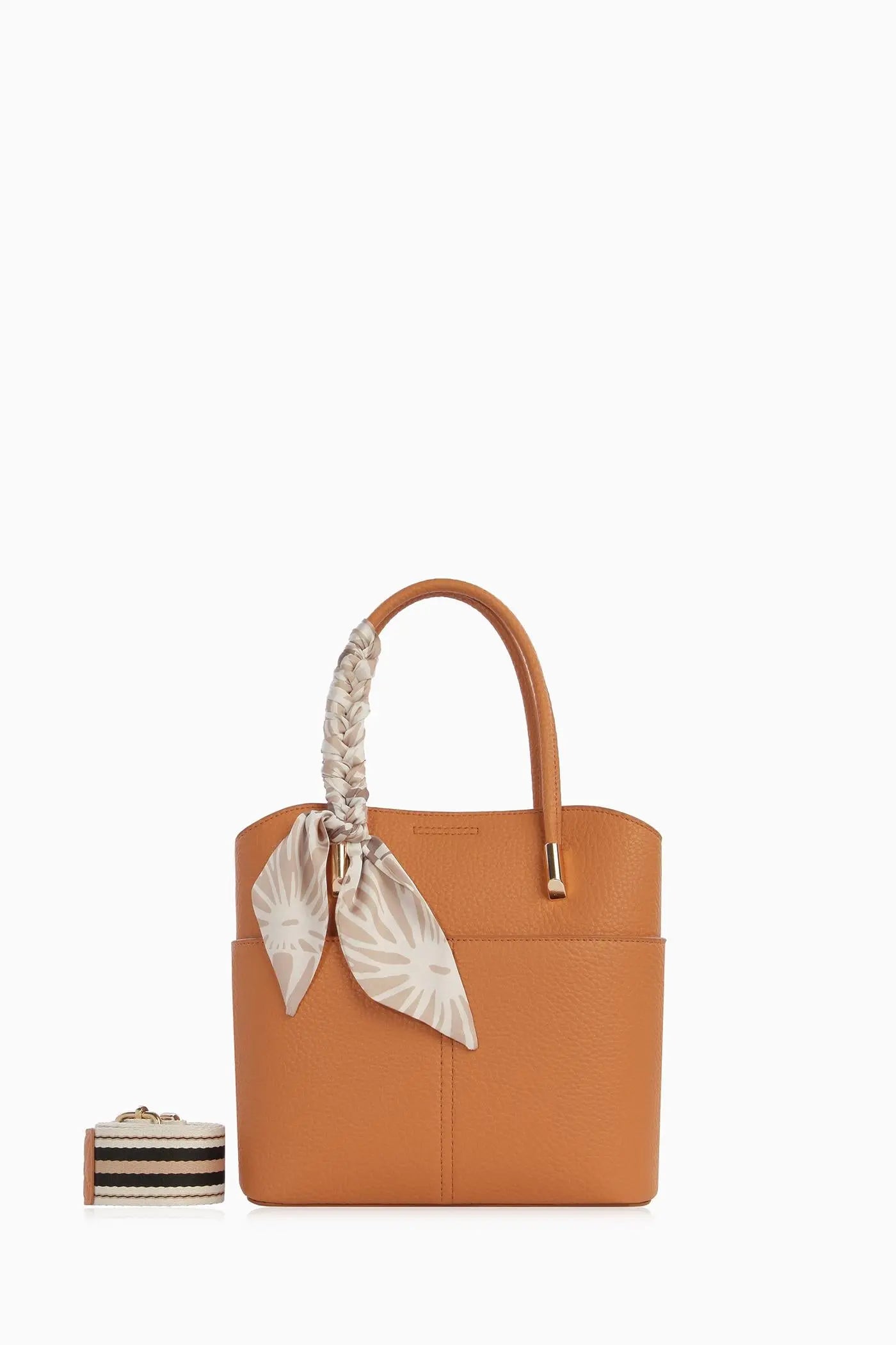 Kolon Askılı Fularlı Çanta - Açık Kahve TUGBA