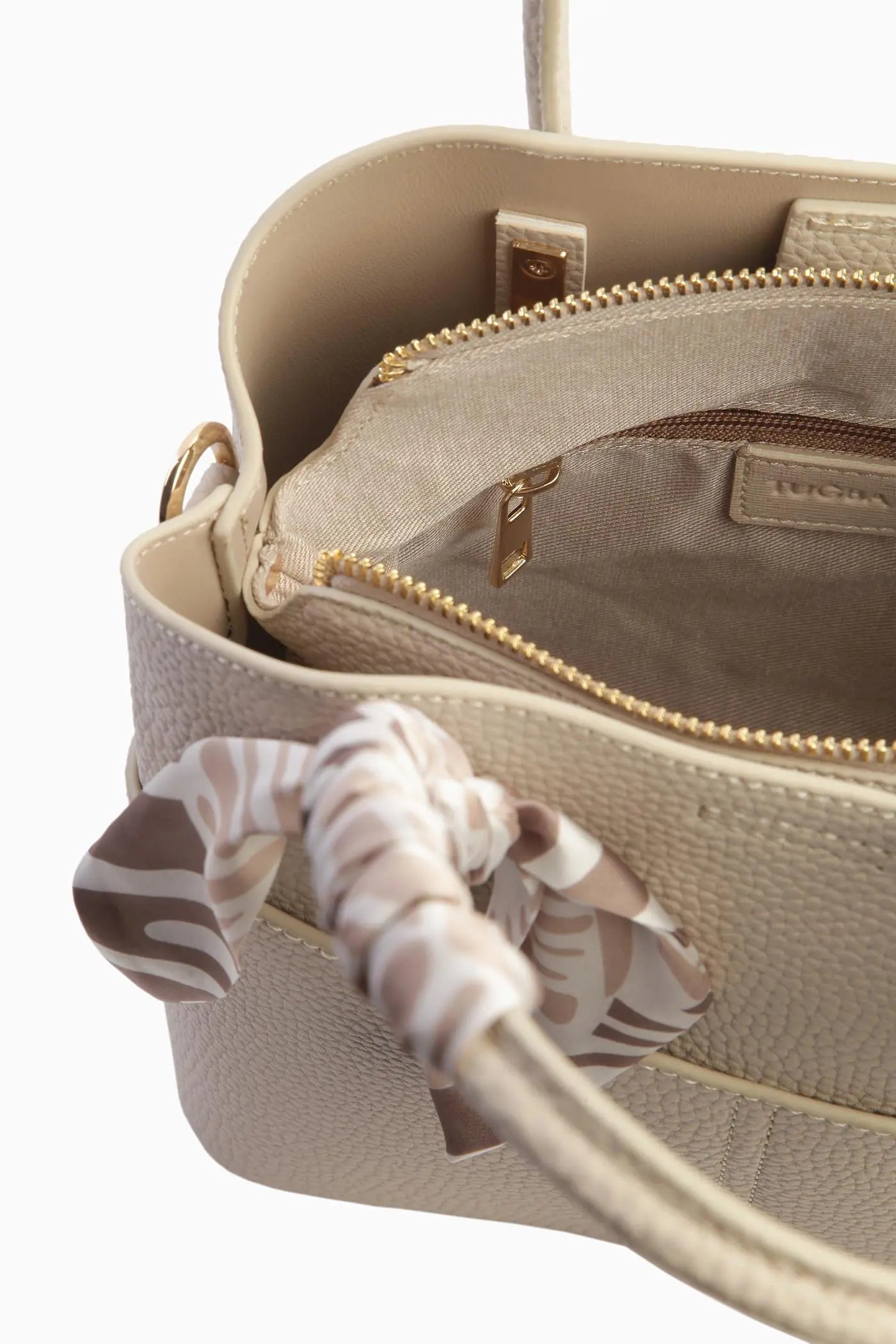 Kolon Askılı Fularlı Çanta - Bej TUGBA