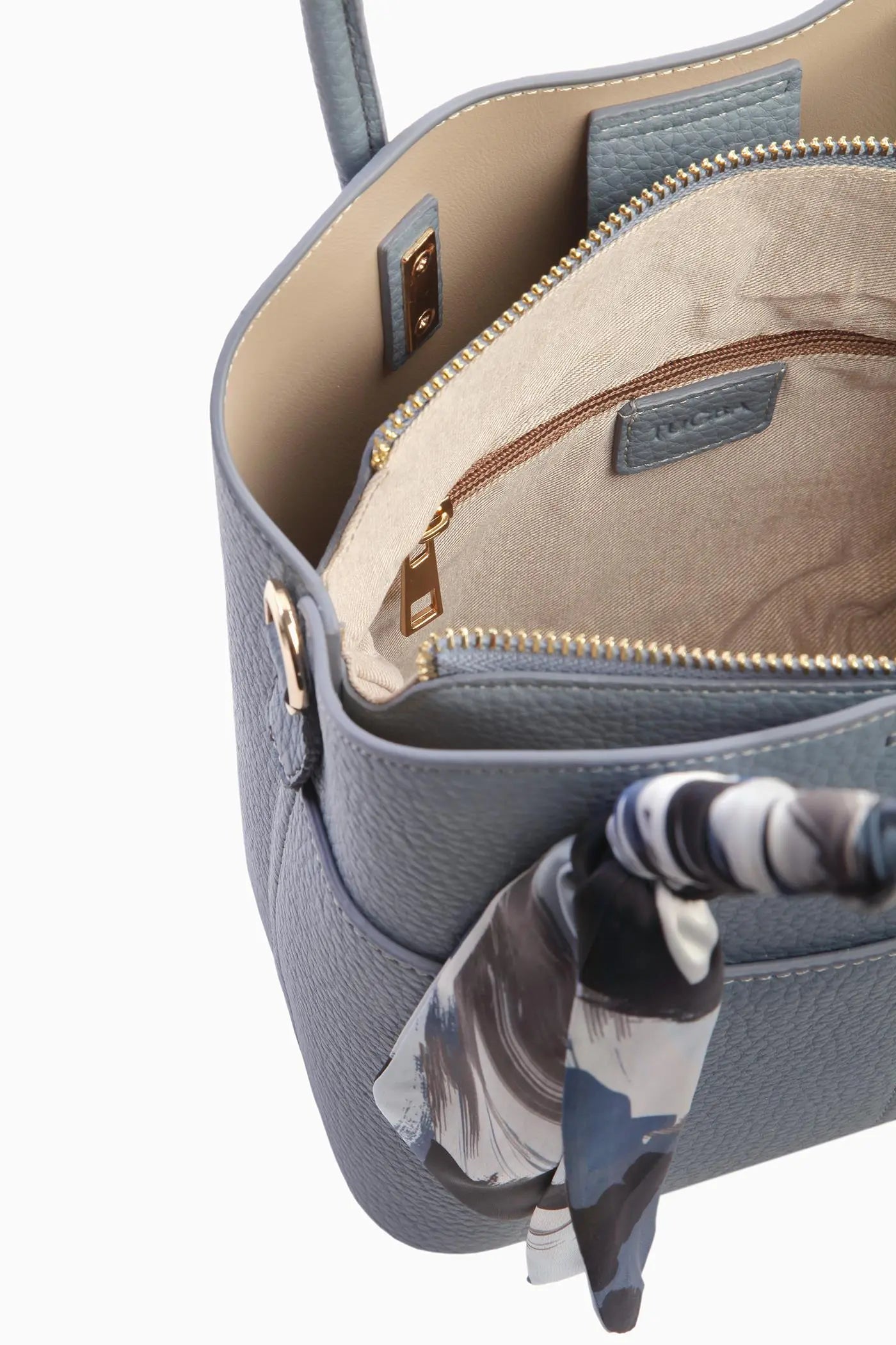 Kolon Askılı Fularlı Çanta - Mavi TUGBA