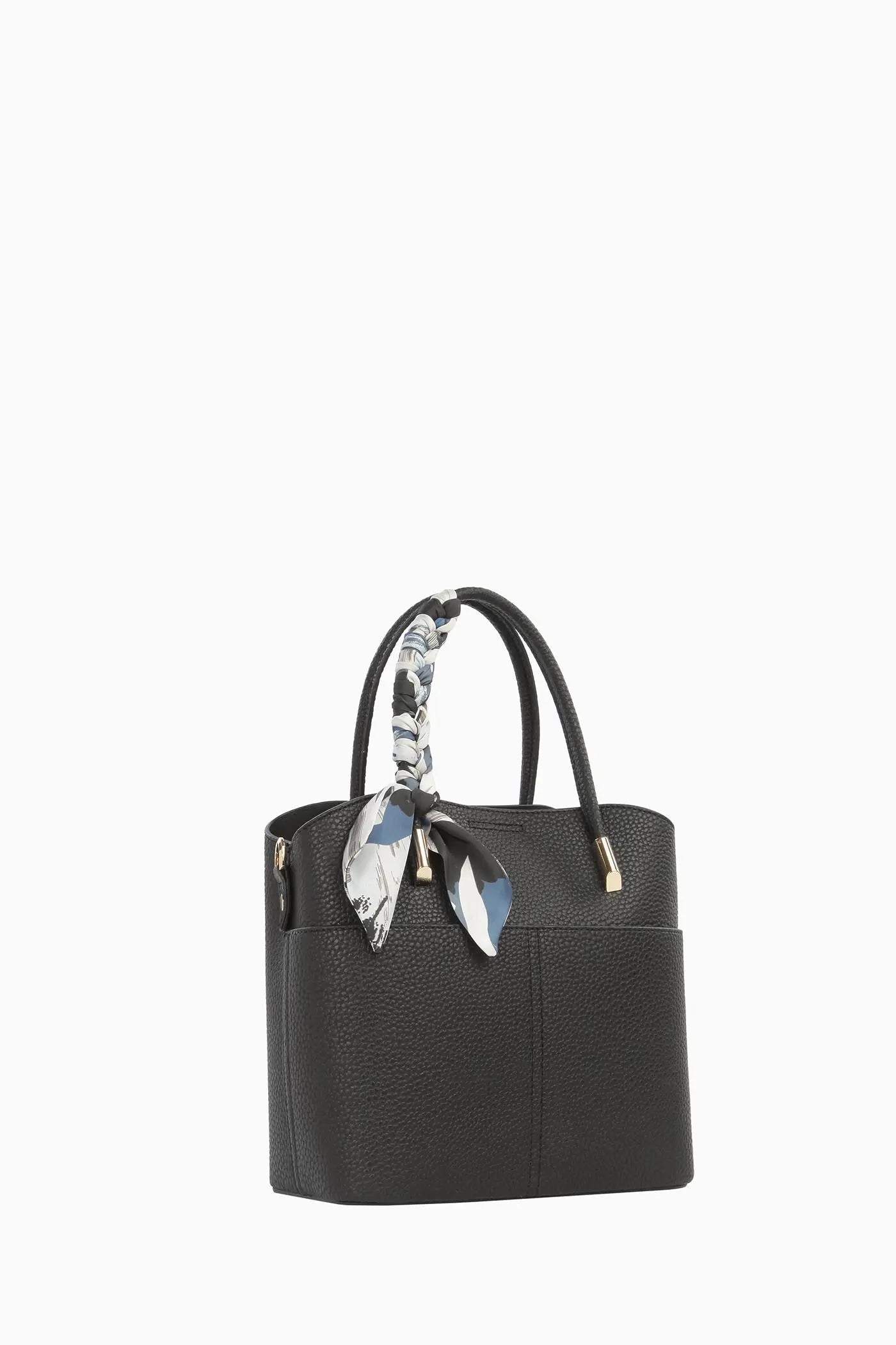 Kolon Askılı Fularlı Çanta - Siyah TUGBA