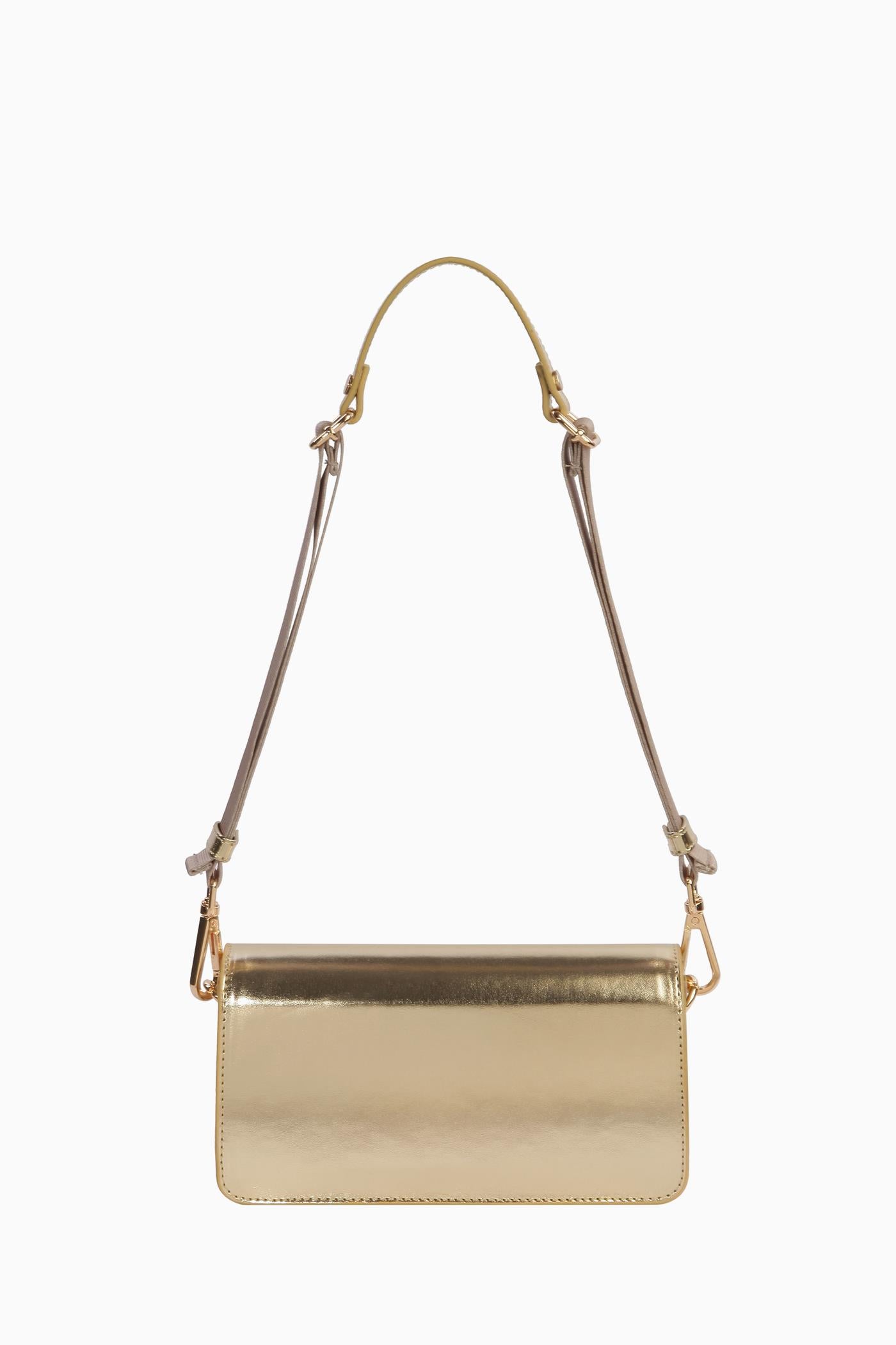 Kolon Kulplu Mini Flap Çanta - Altın TUGBA