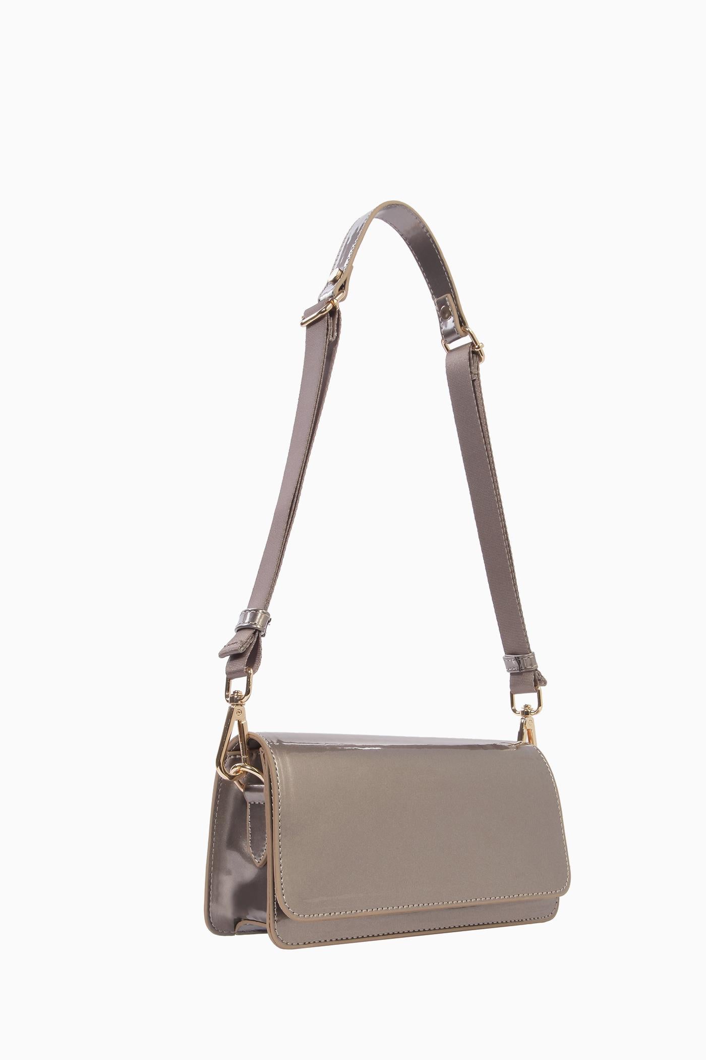 Kolon Kulplu Mini Flap Çanta - Antrasit TUGBA