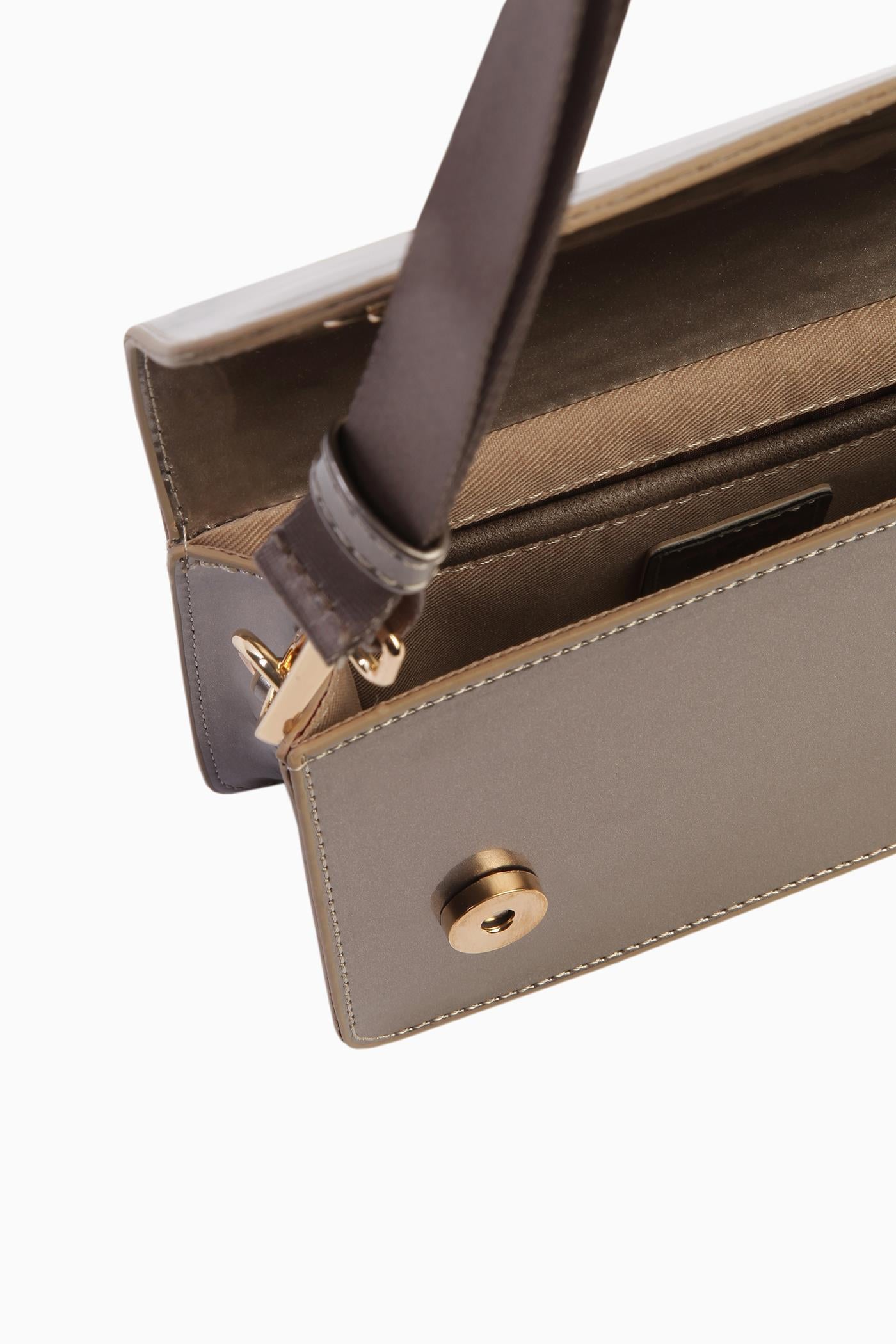 Kolon Kulplu Mini Flap Çanta - Antrasit TUGBA