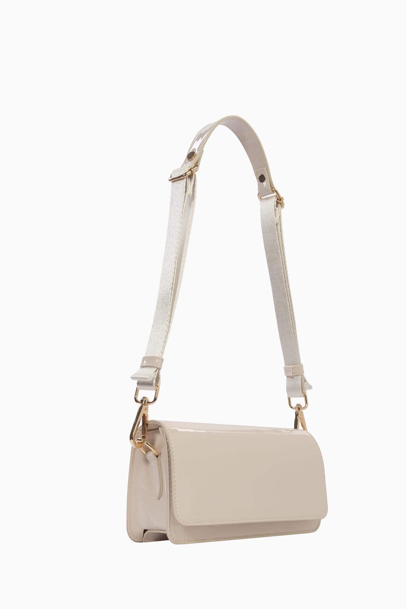 Kolon Kulplu Mini Flap Çanta - Bej TUGBA