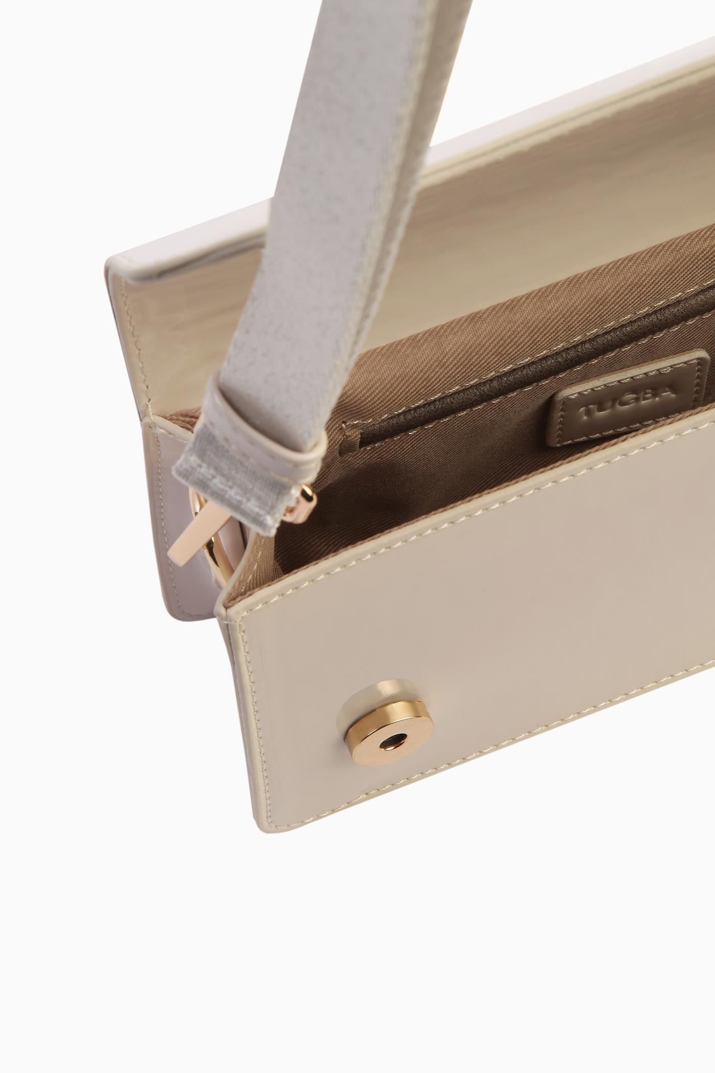 Kolon Kulplu Mini Flap Çanta - Bej TUGBA