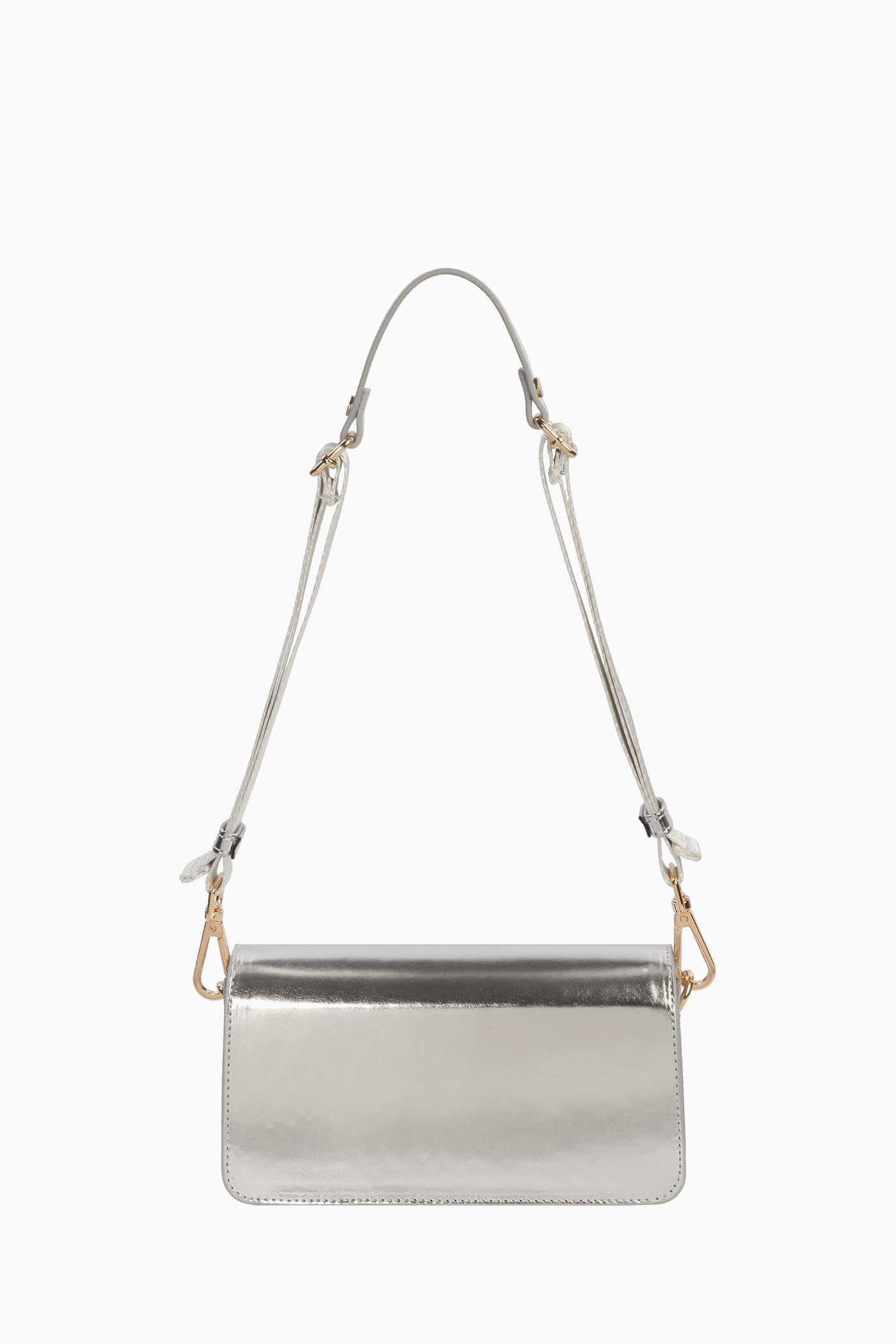 Kolon Kulplu Mini Flap Çanta - Gümüş TUGBA