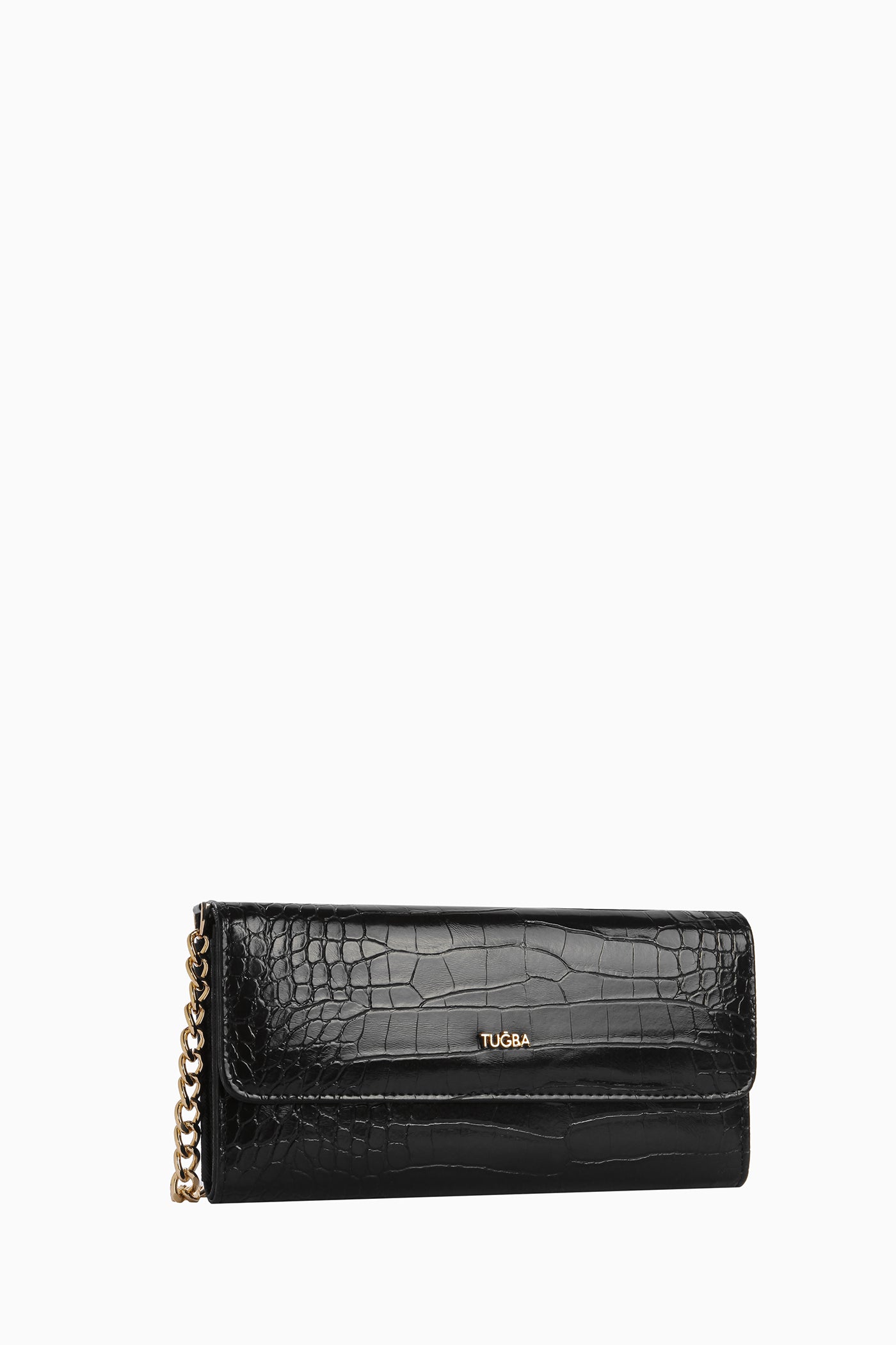 Krokodil Cüzdan Çanta - Siyah TUĞBA