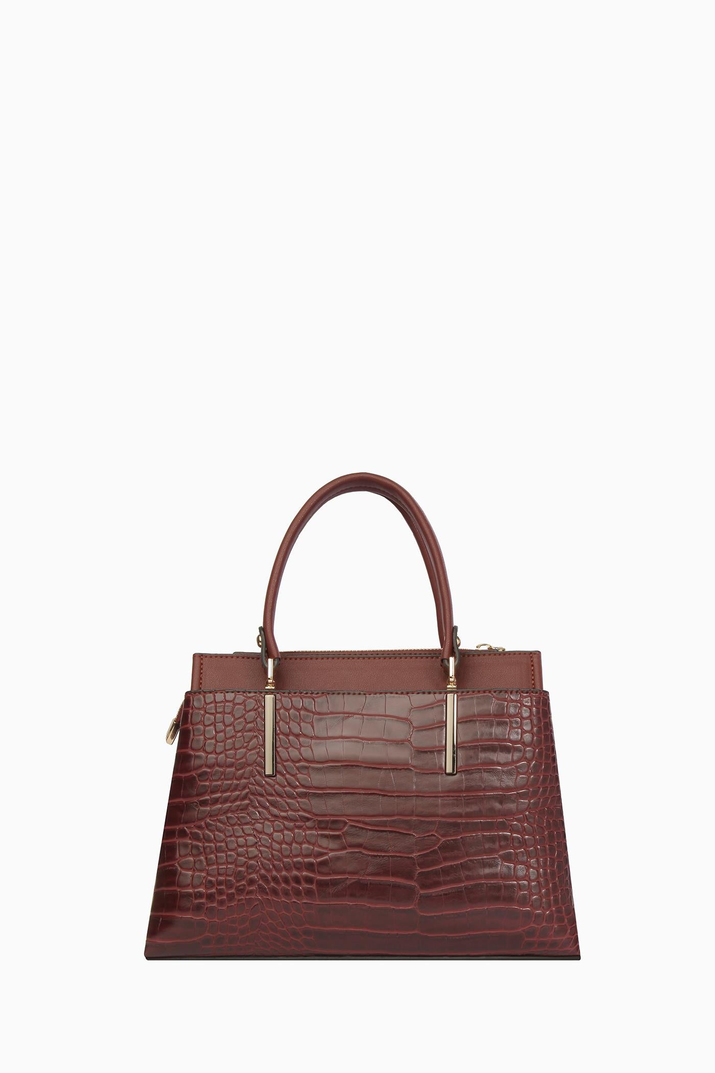 Krokodil Desen Çanta - Bordo TUGBA