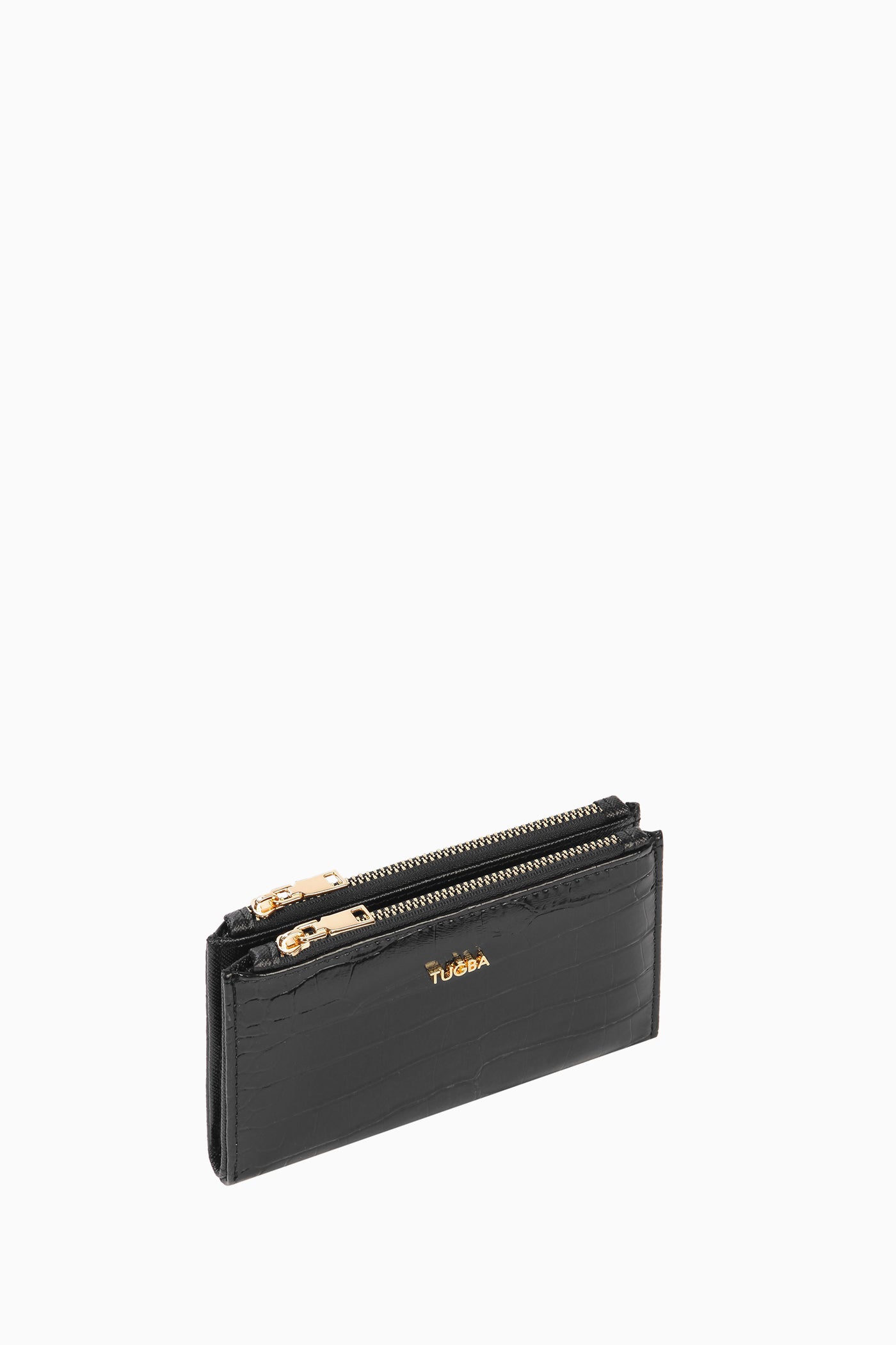 Krokodil Dikdörtgen Cüzdan - Siyah TUĞBA