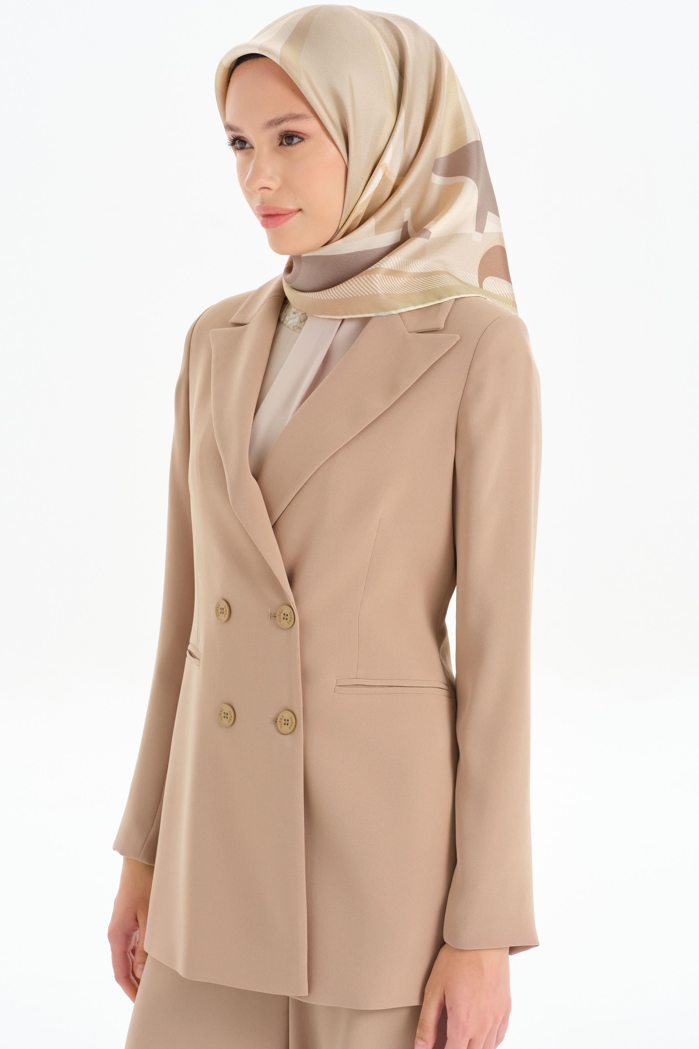 Kruvaze Basic Ceket - Bej TUGBA