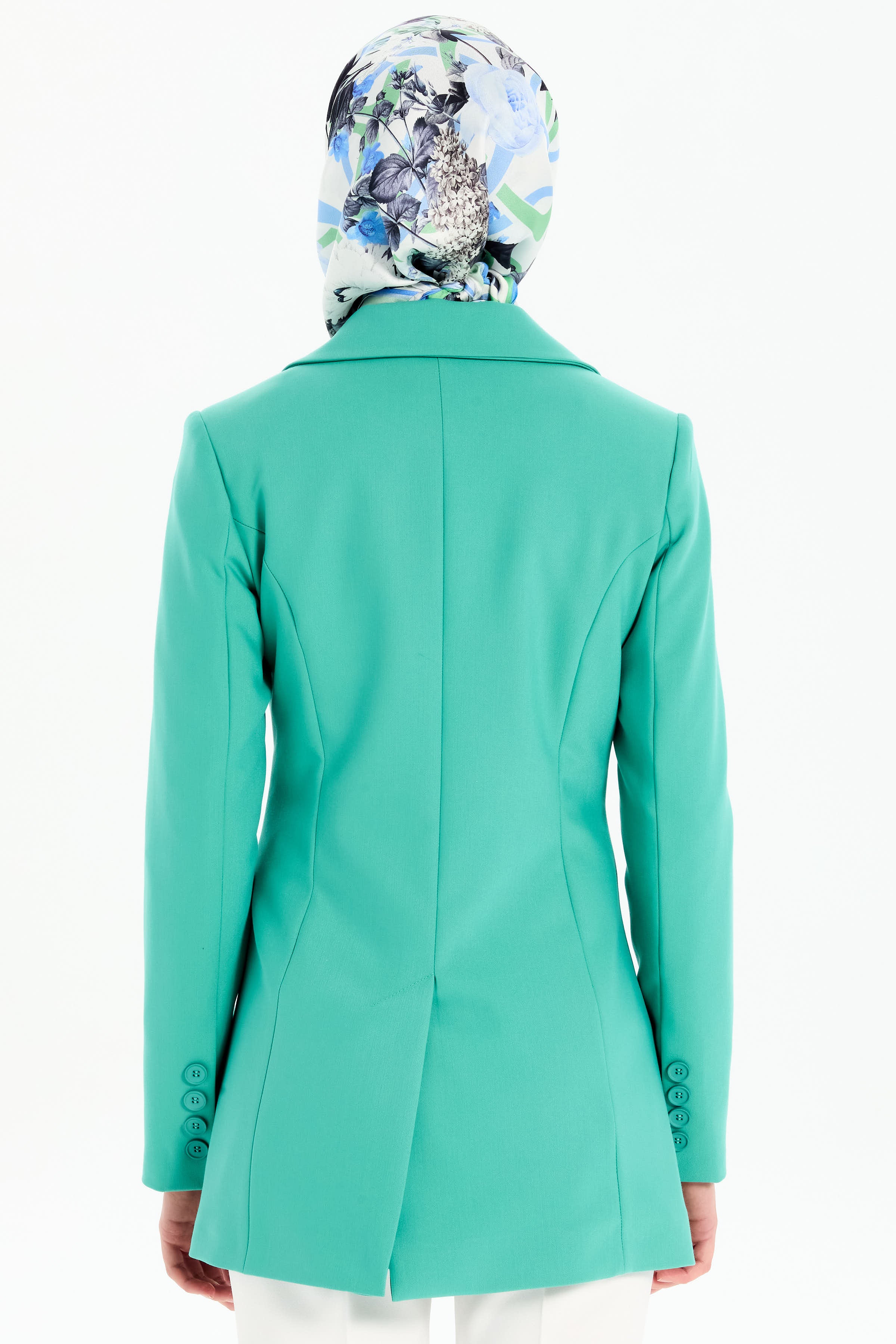 Kruvaze Basic Ceket - Benetton Yeşili TUGBA