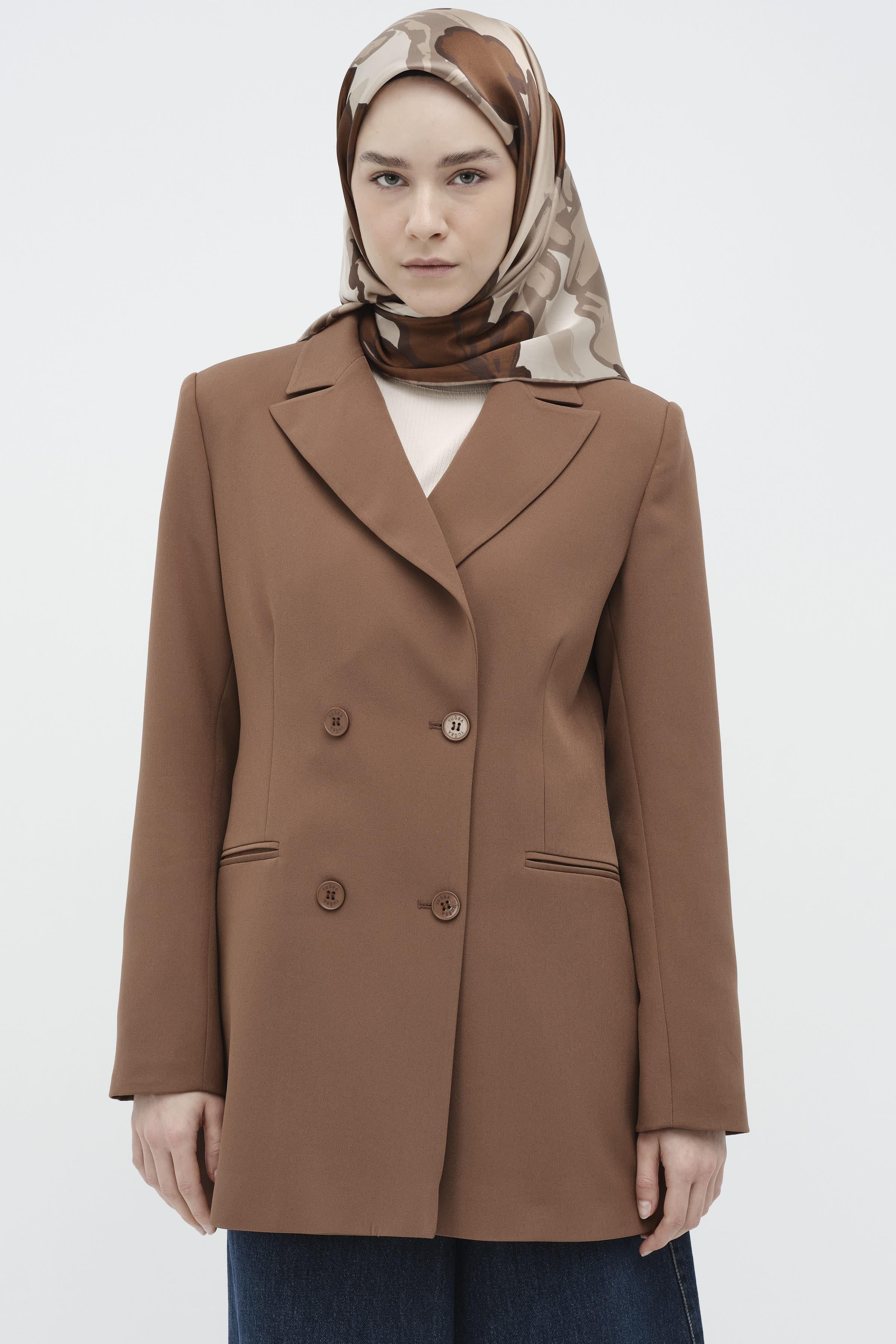 Kruvaze Basic Ceket - Fındık TUGBA