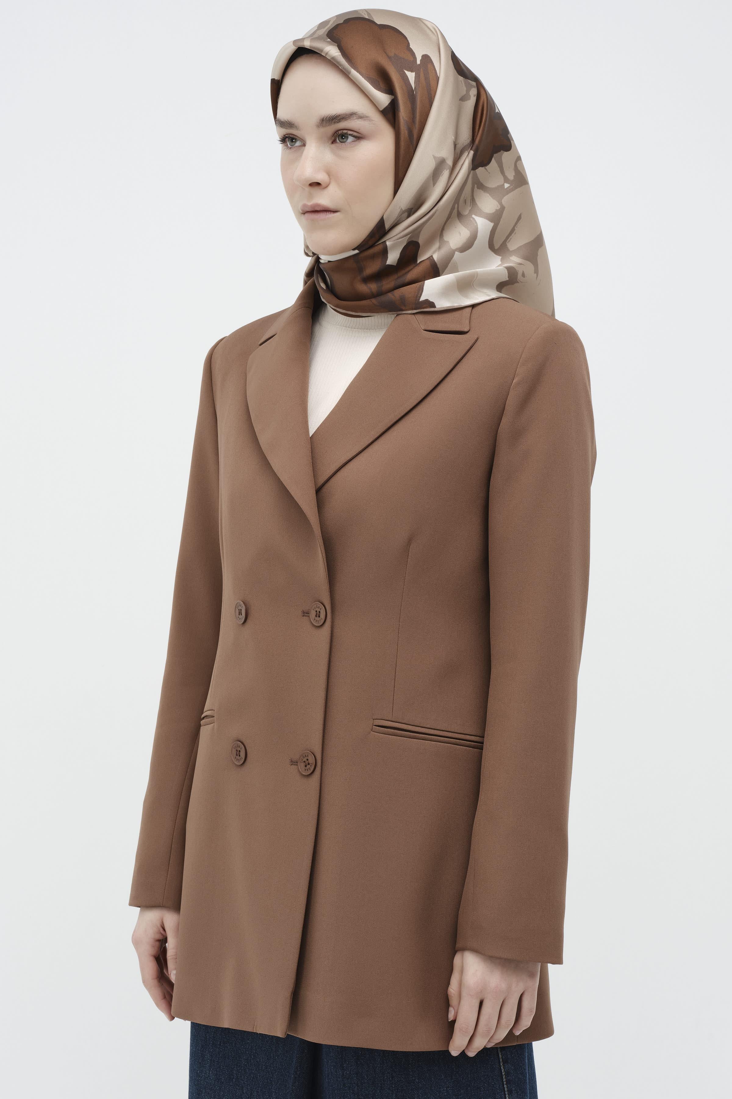 Kruvaze Basic Ceket - Fındık TUGBA