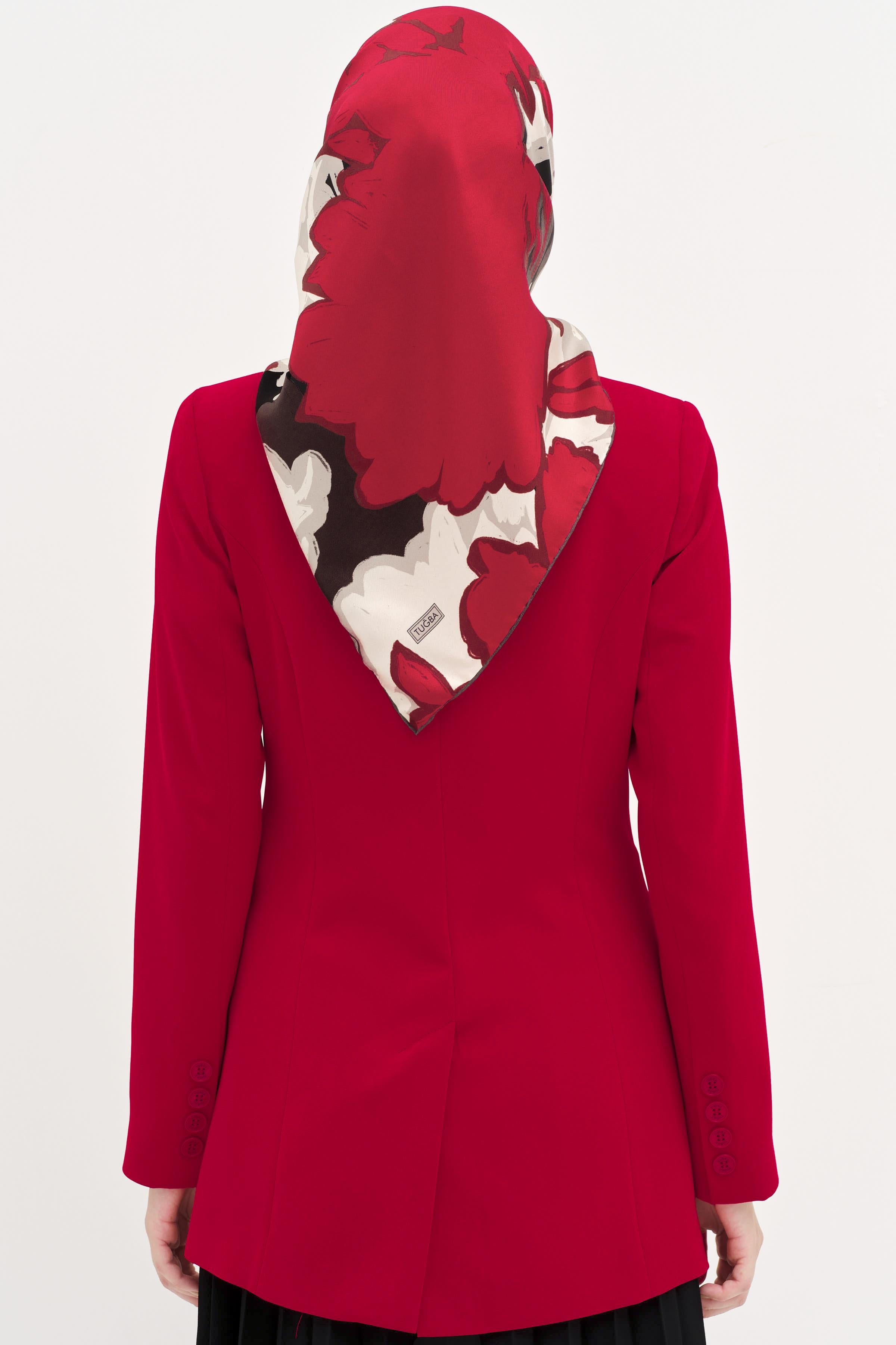 Kruvaze Basic Ceket - Kırmızı TUGBA