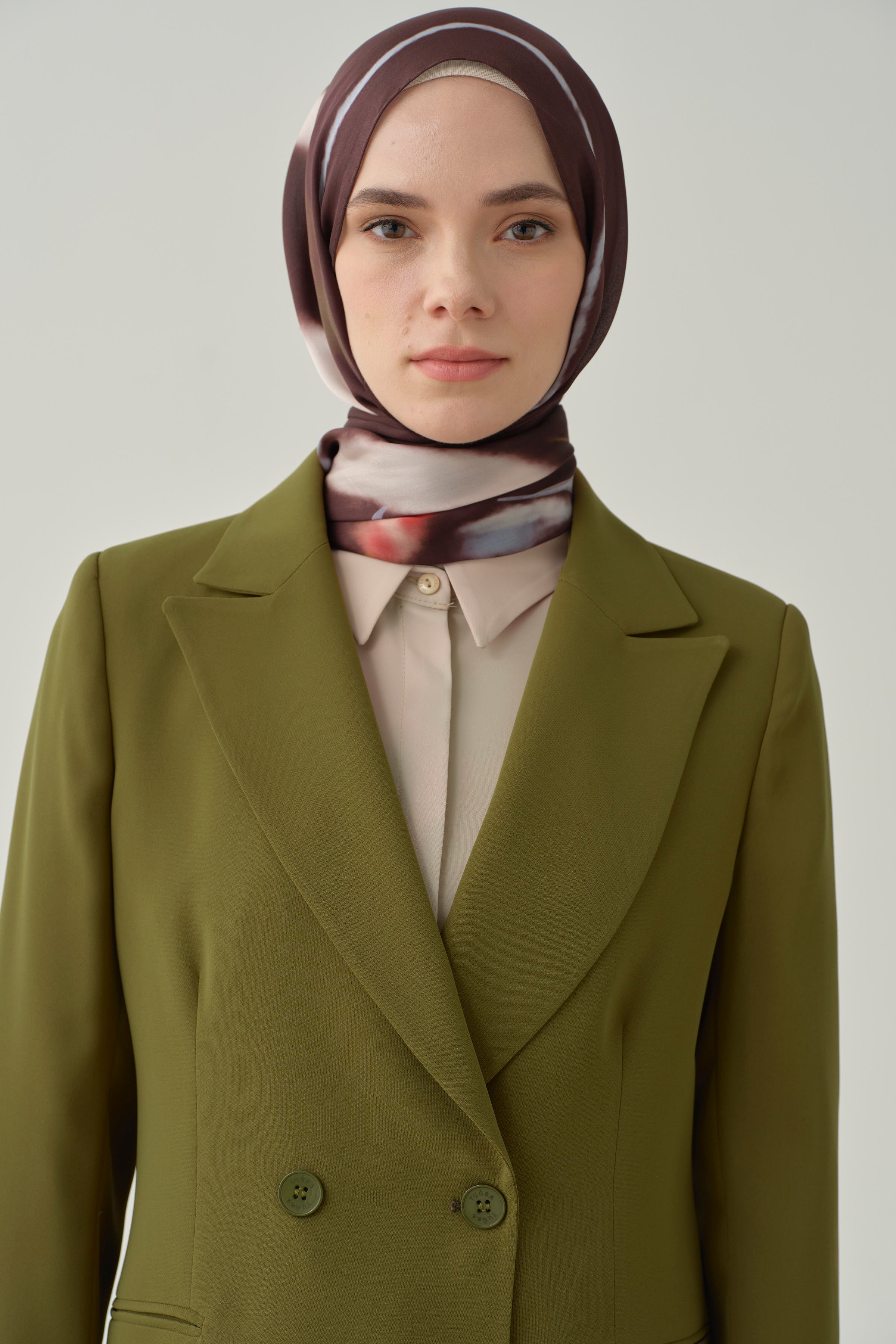 Kruvaze Basic Ceket - Olive TUGBA