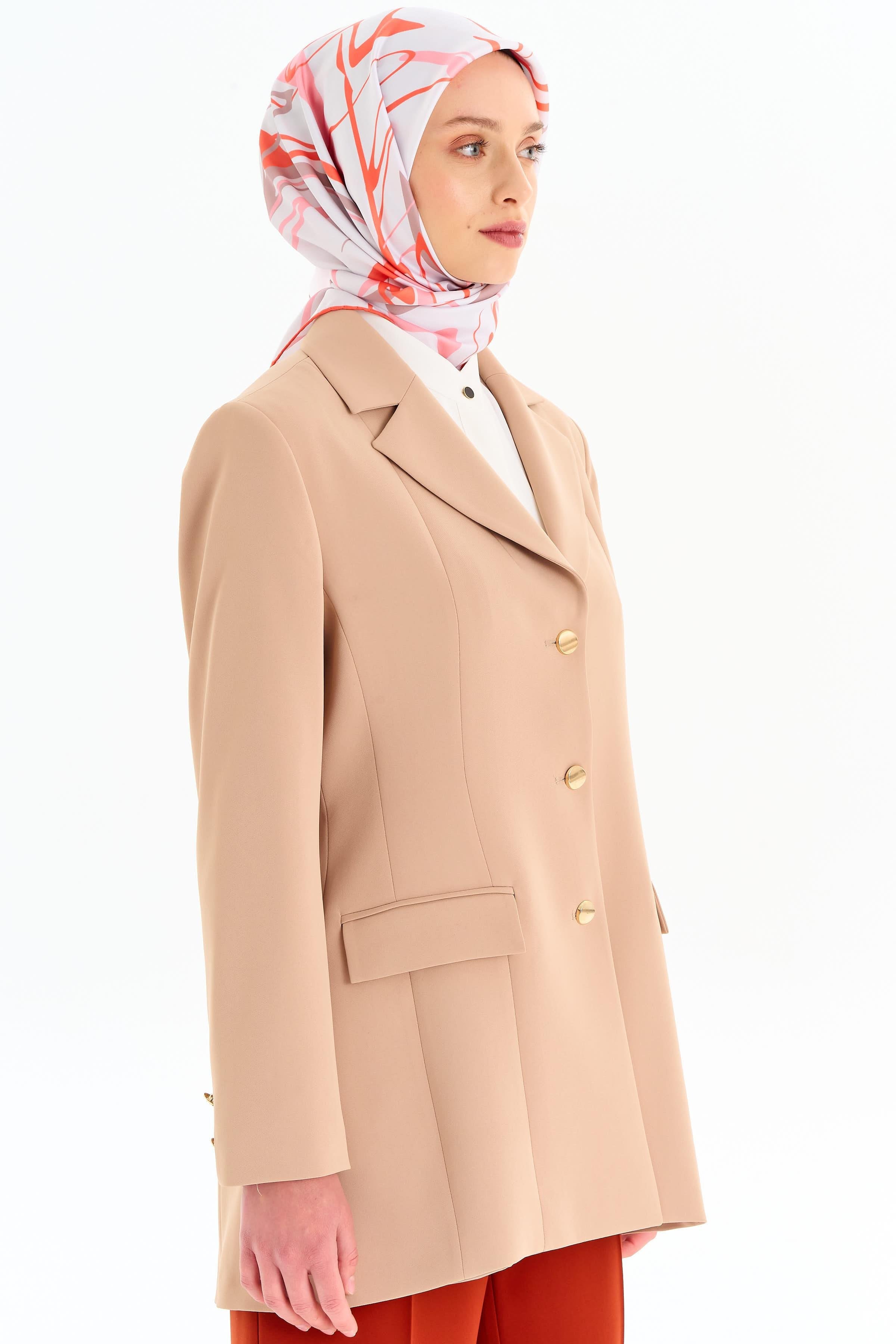 Kuplu Blazer Ceket - Bej TUGBA