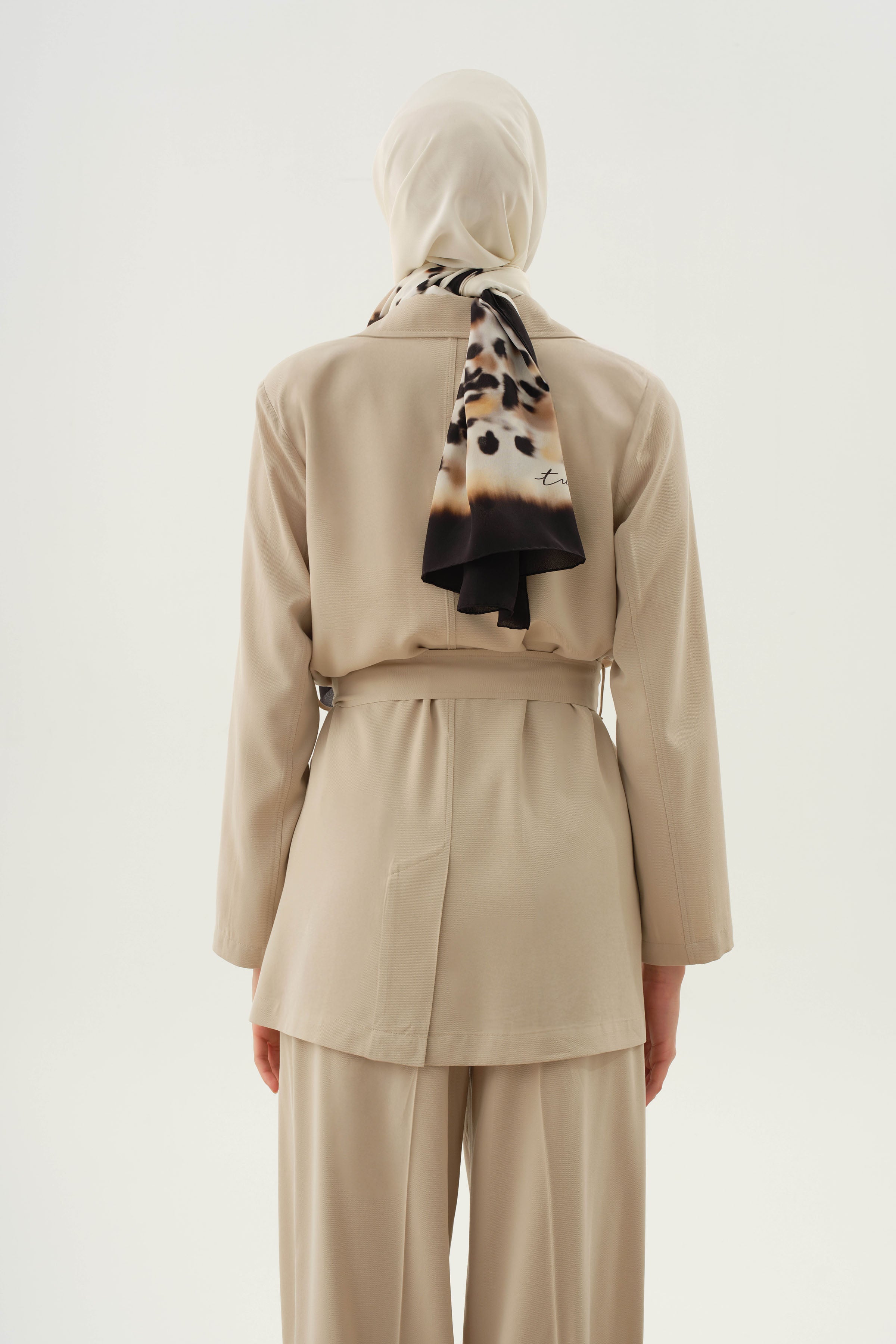 Kuşaklı Blazer Ceket - Bej TUGBA