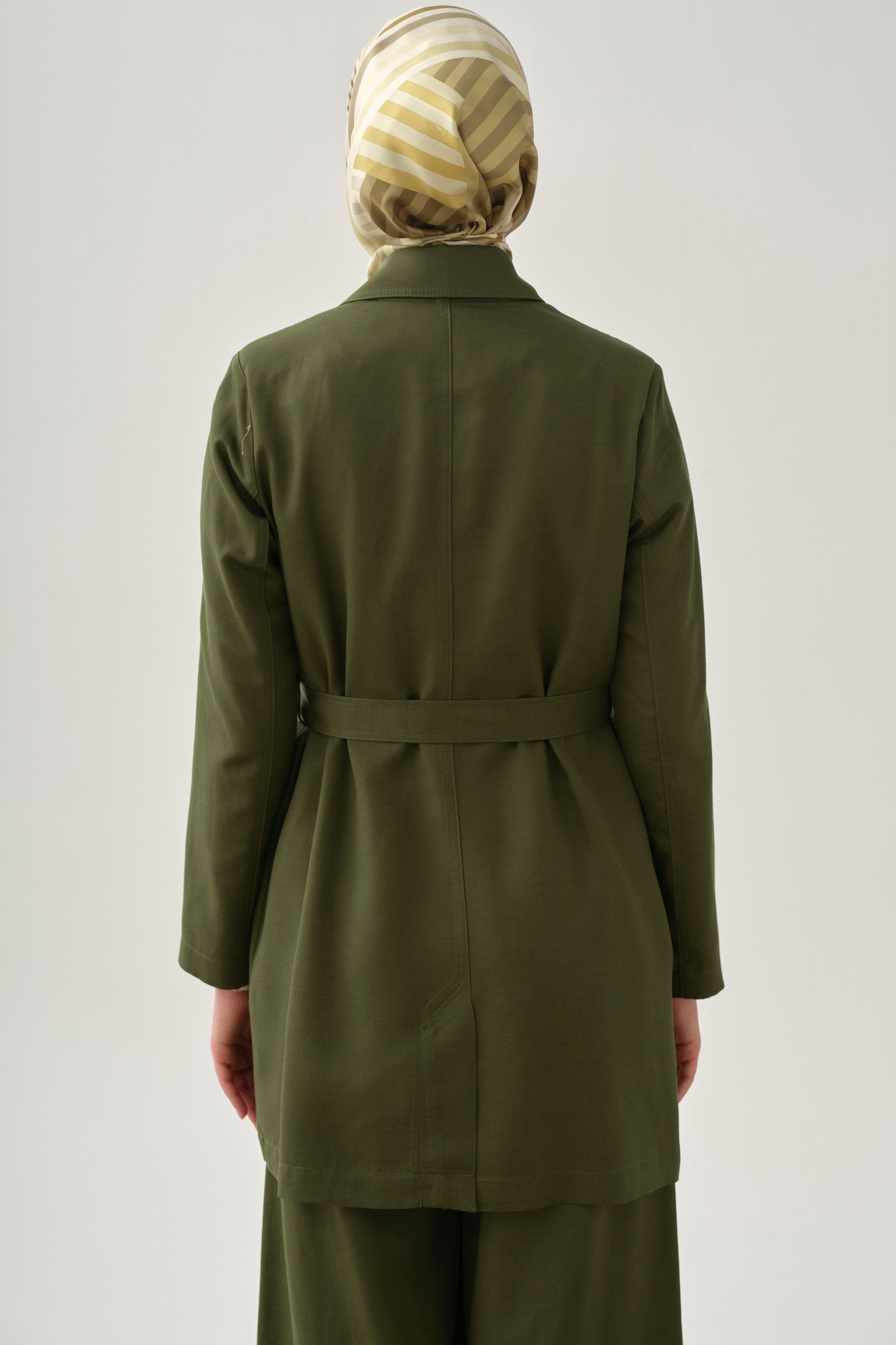 Kuşaklı Blazer Ceket - Haki TUGBA