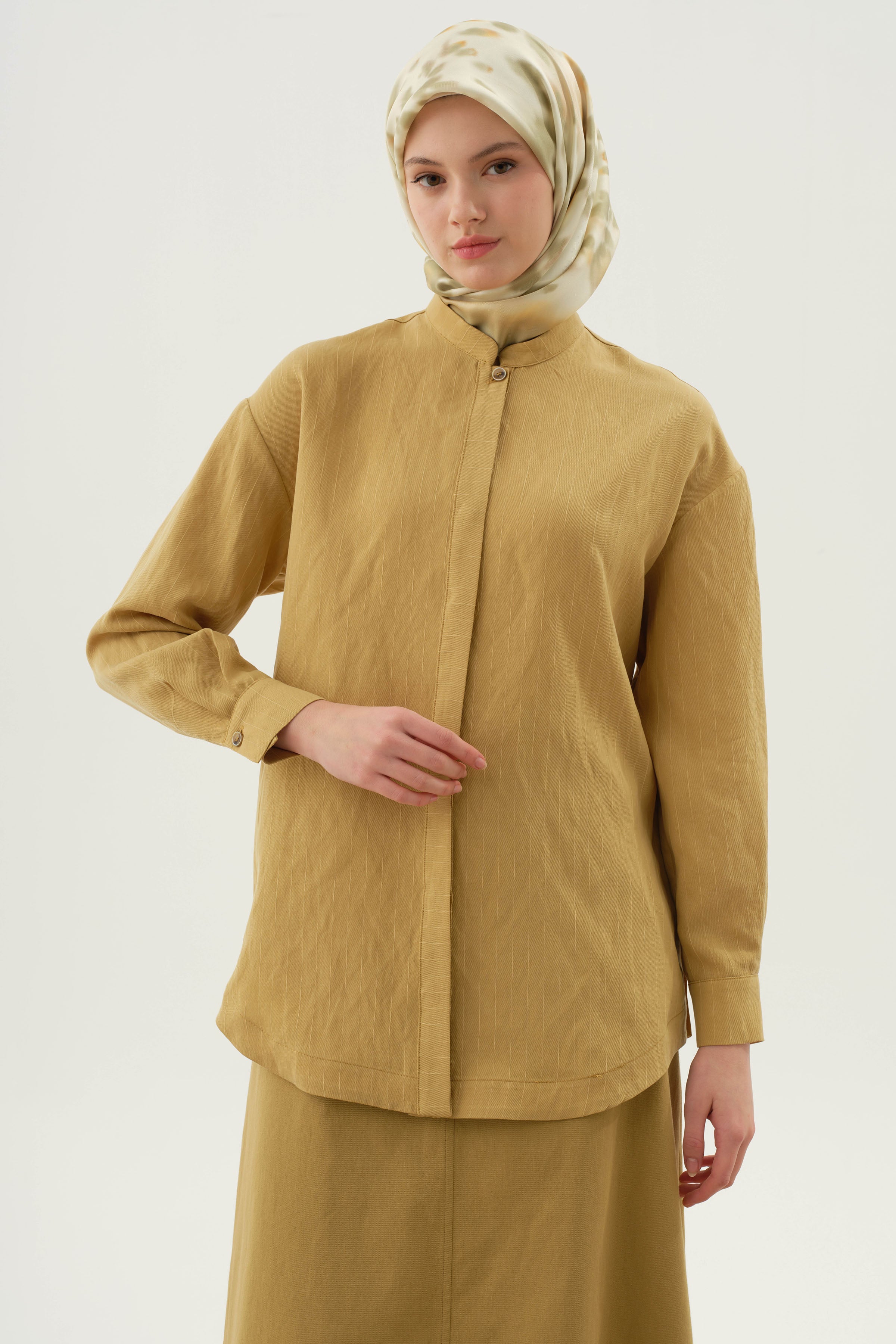 Kuşaklı Çizgili Gömlek - Asit TUGBA