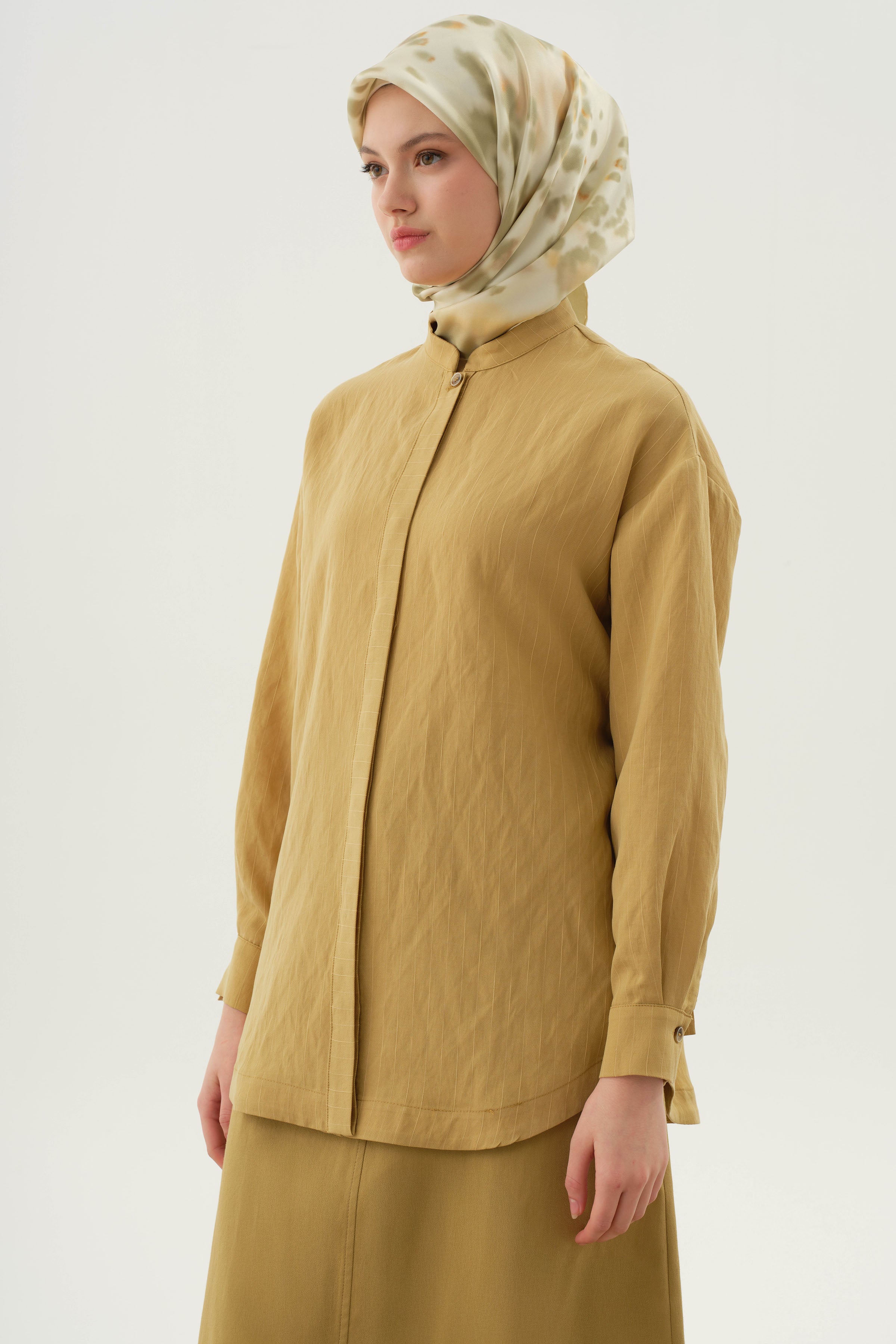 Kuşaklı Çizgili Gömlek - Asit TUGBA