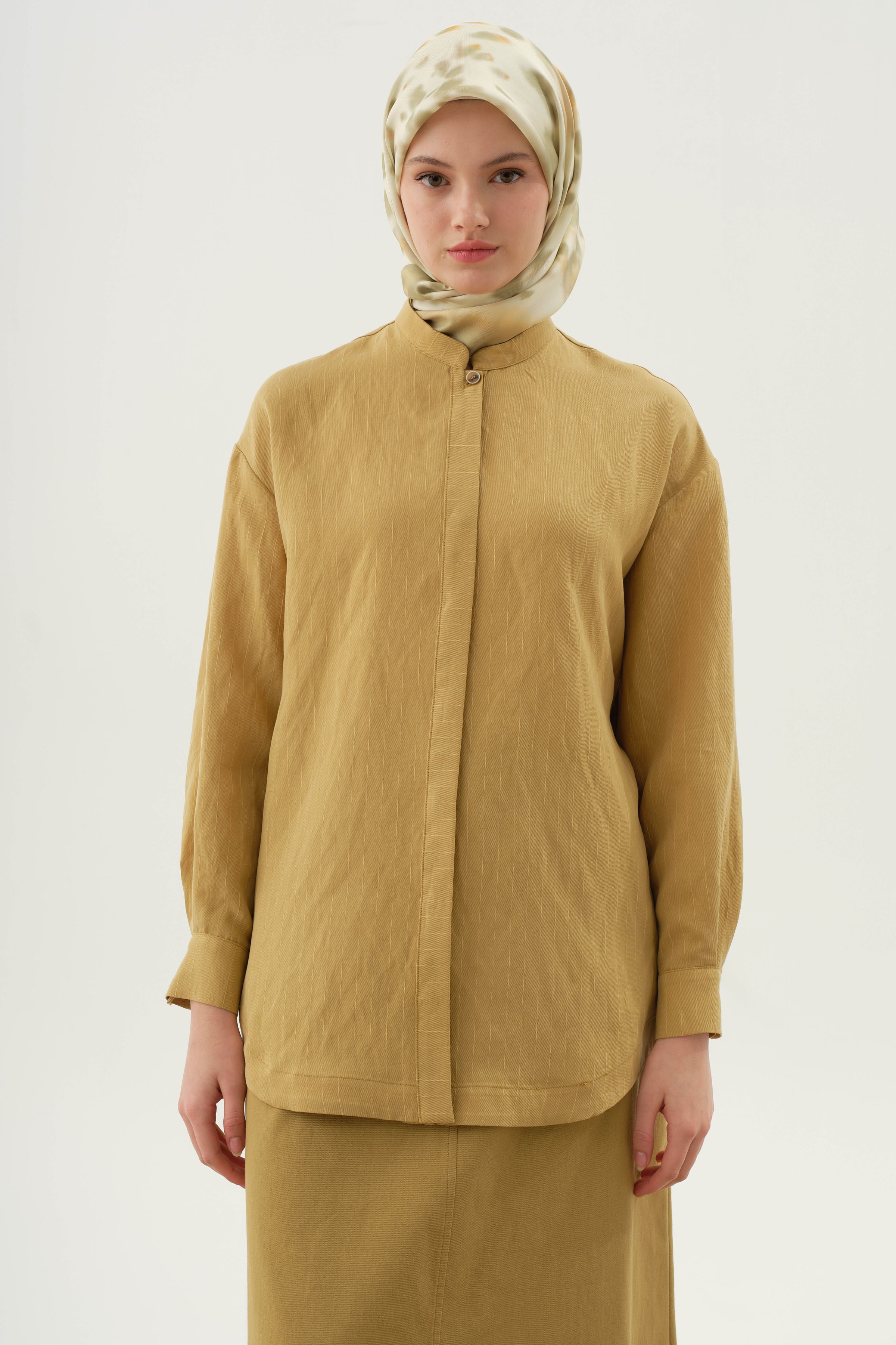 Kuşaklı Çizgili Gömlek - Asit TUGBA