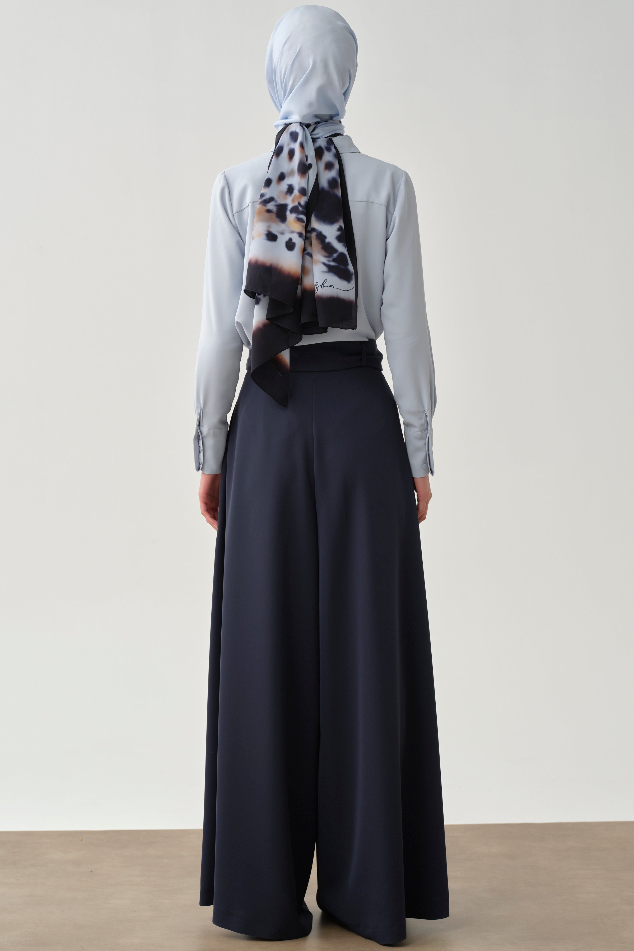 Kuşaklı Pantolon - Lacivert TUGBA