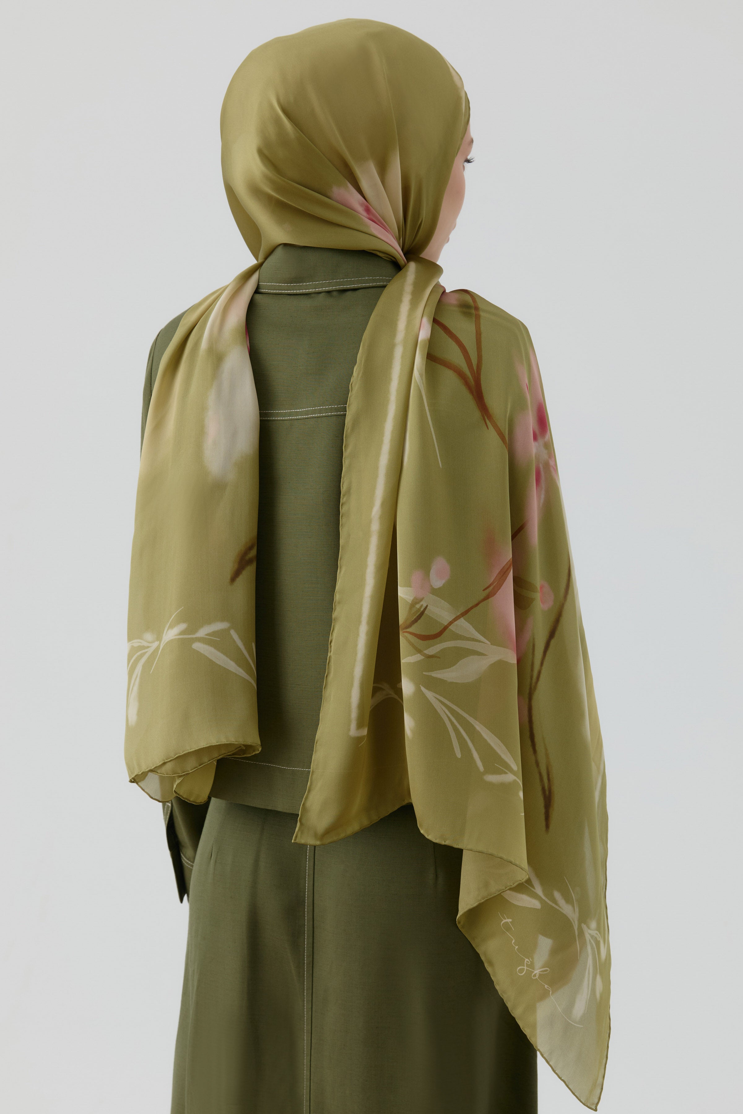 Letafet Şifon İpek Şal - Yeşil TUGBA