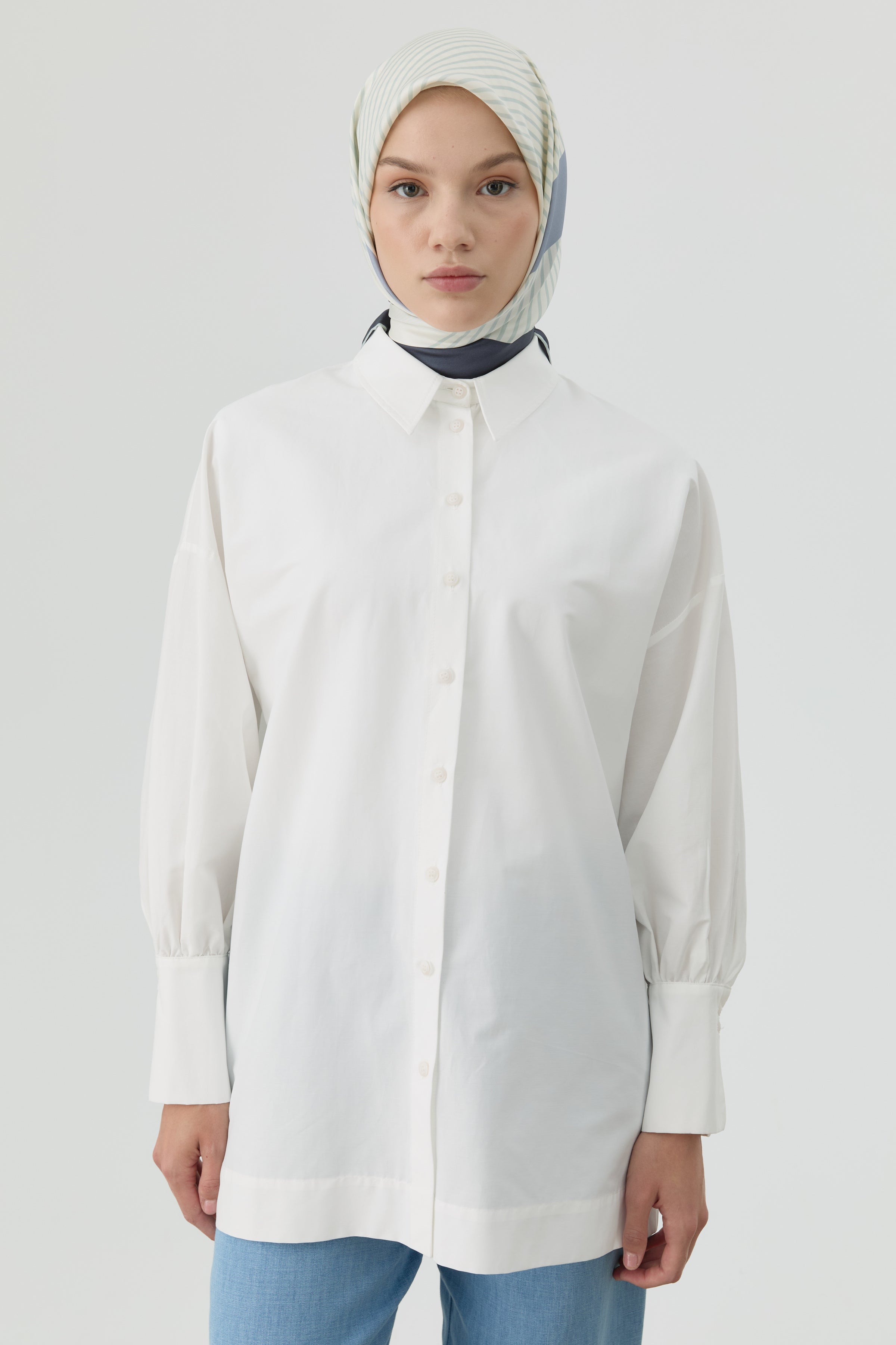 Mana Twill İpek Eşarp - Bulut TUGBA