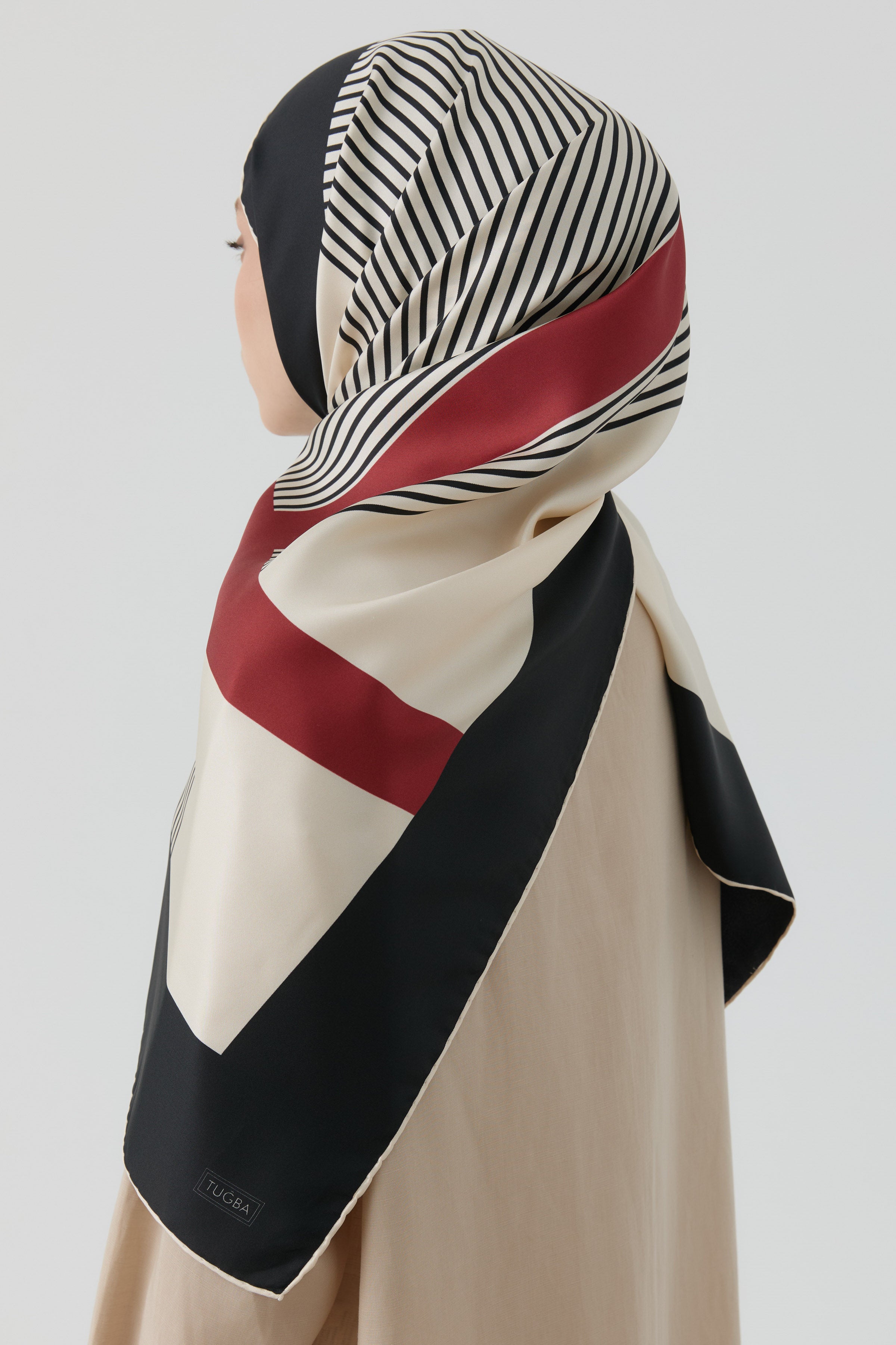 Mana Twill İpek Eşarp - Krem TUGBA