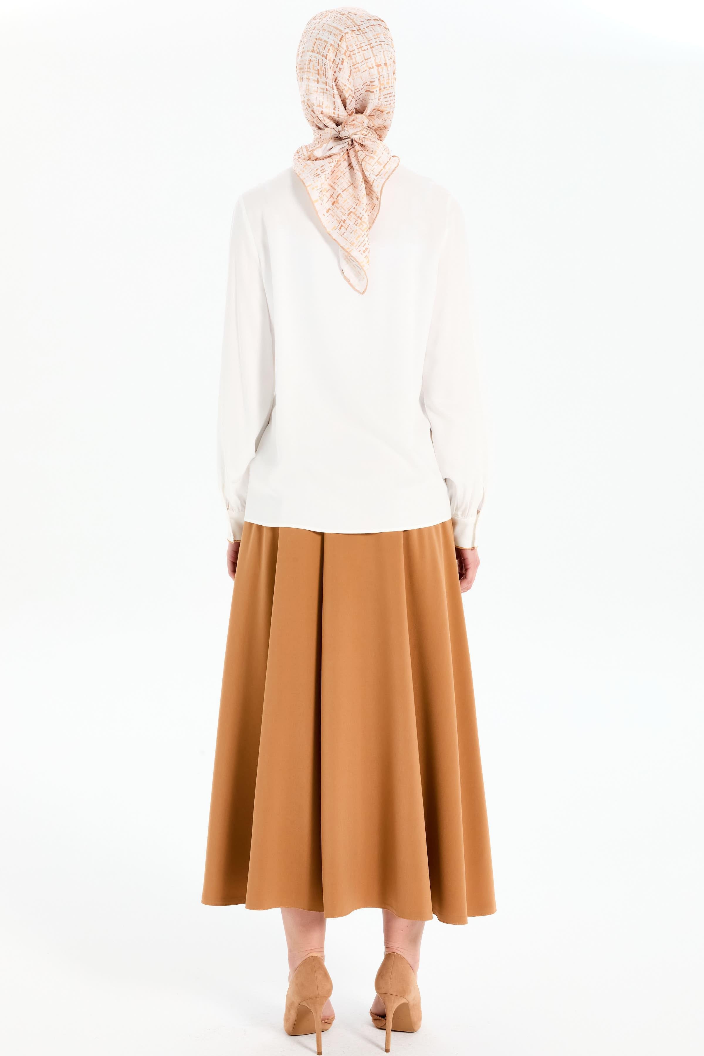 Mendil Overloğu Detaylı Gömlek - Ekru TUGBA