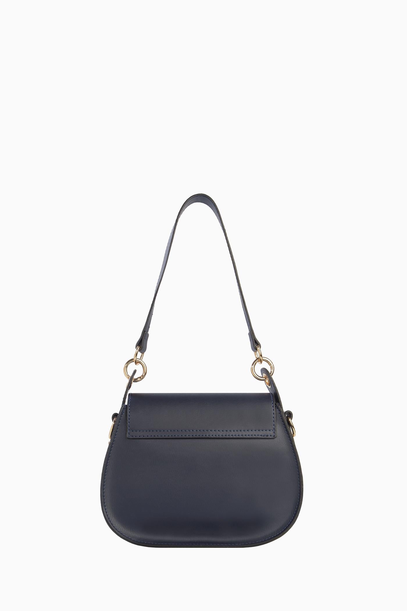Metal Aksesuarlı Çanta - Lacivert TUGBA
