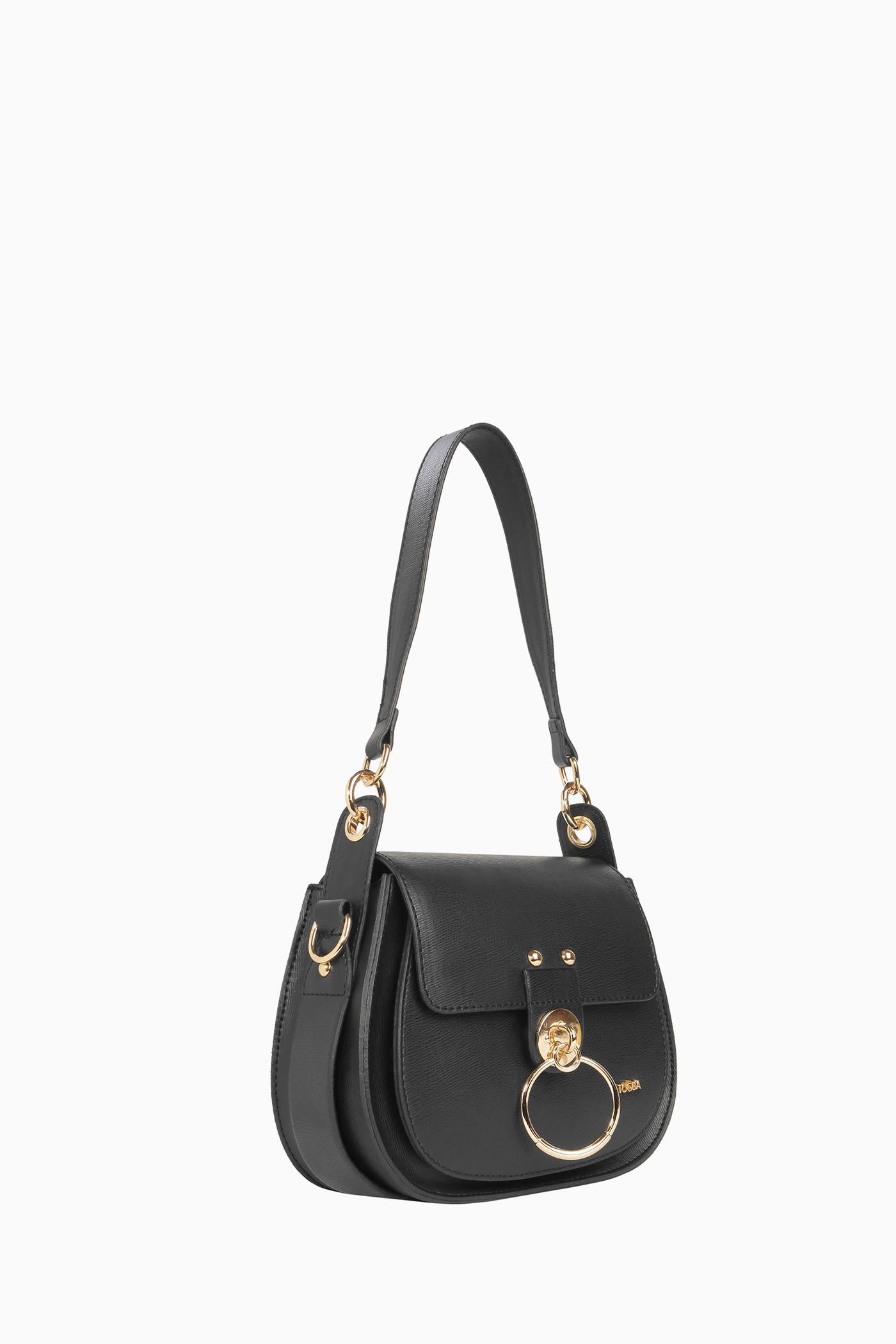 Metal Aksesuarlı Çanta - Siyah TUGBA