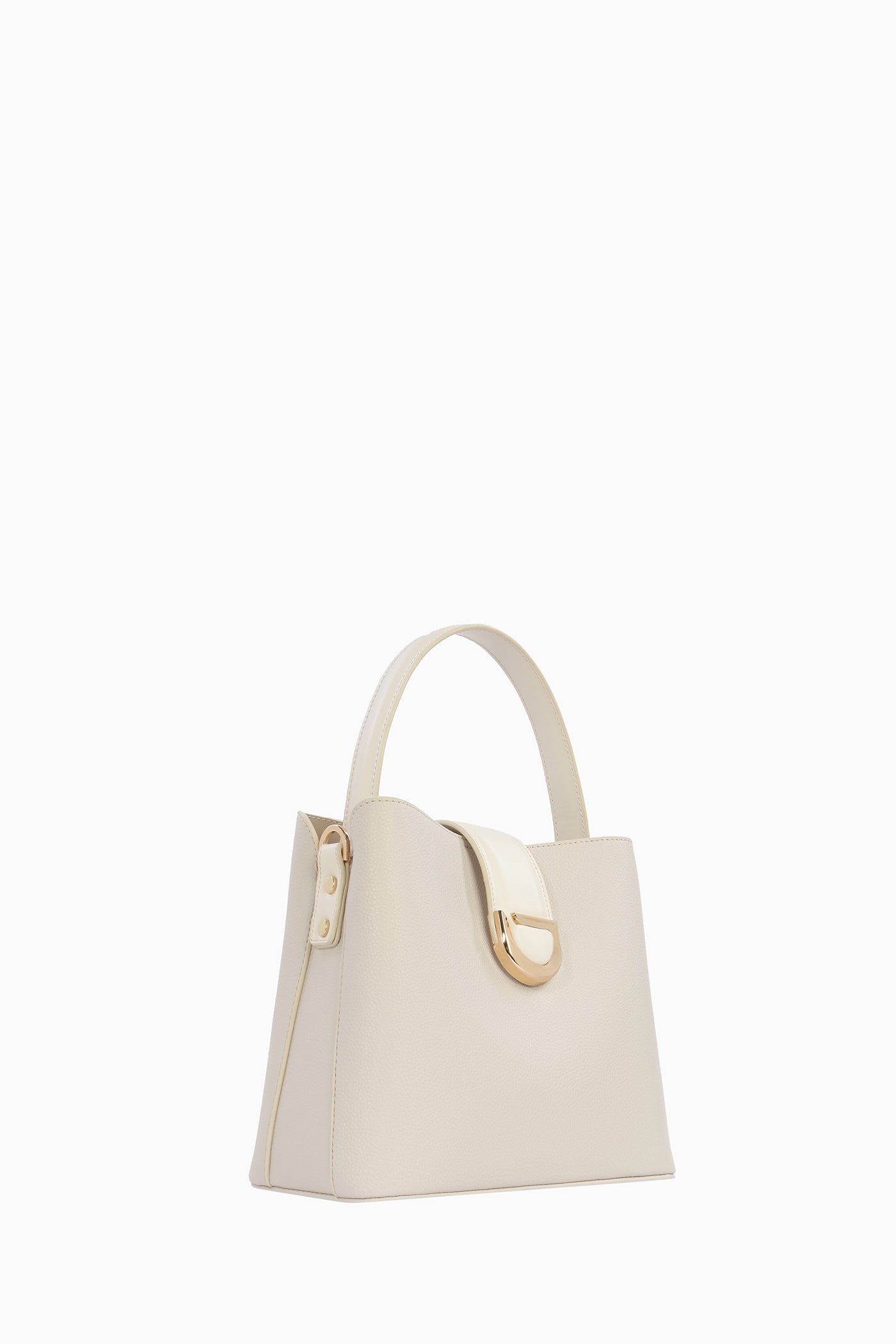 Metal Aksesuarlı Kol Çantası - Bej TUGBA