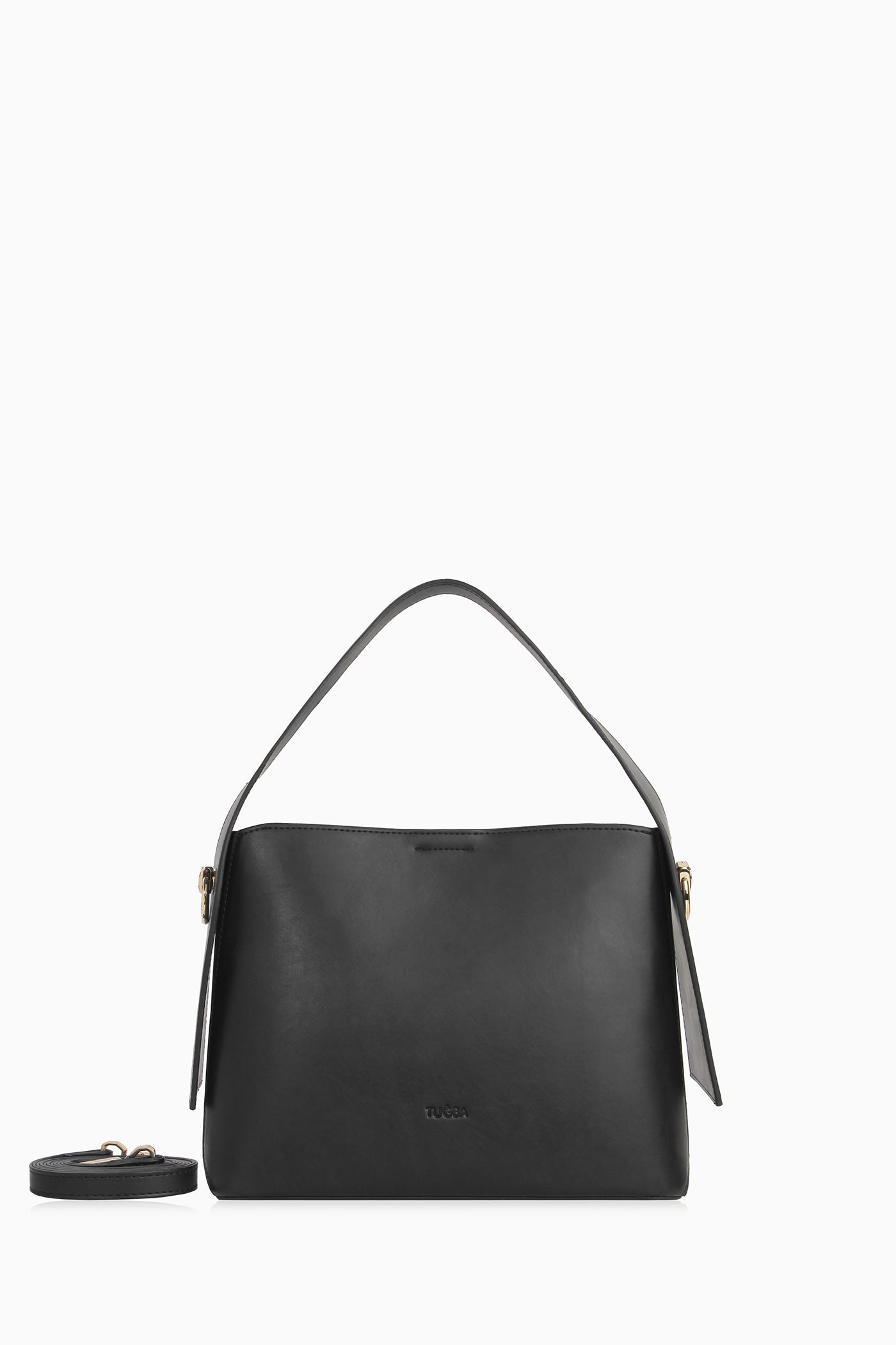 Metal Aksesuarlı Kol Çantası - Siyah TUGBA