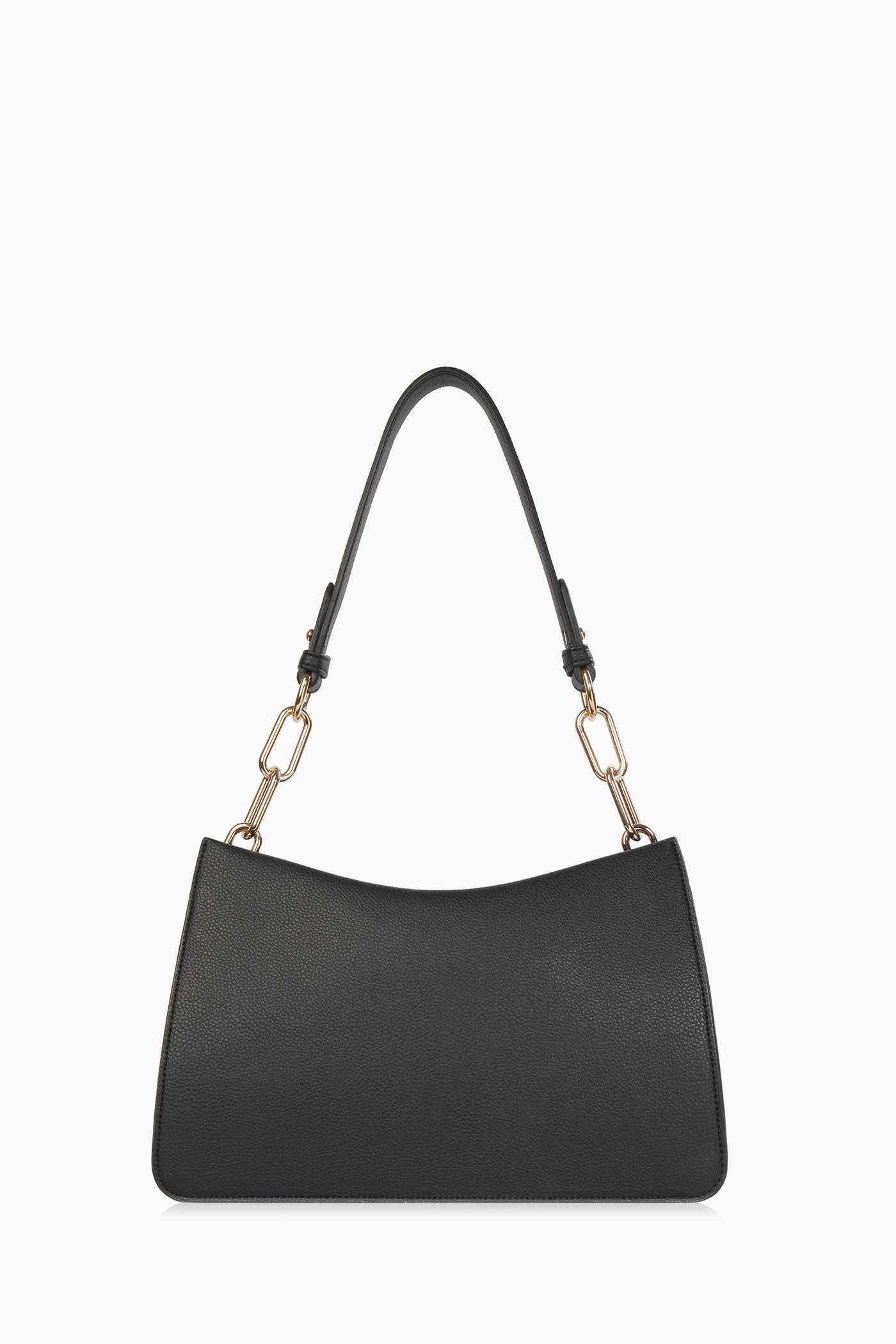 Metal Aksesuarlı Satchel Çanta - Siyah TUGBA