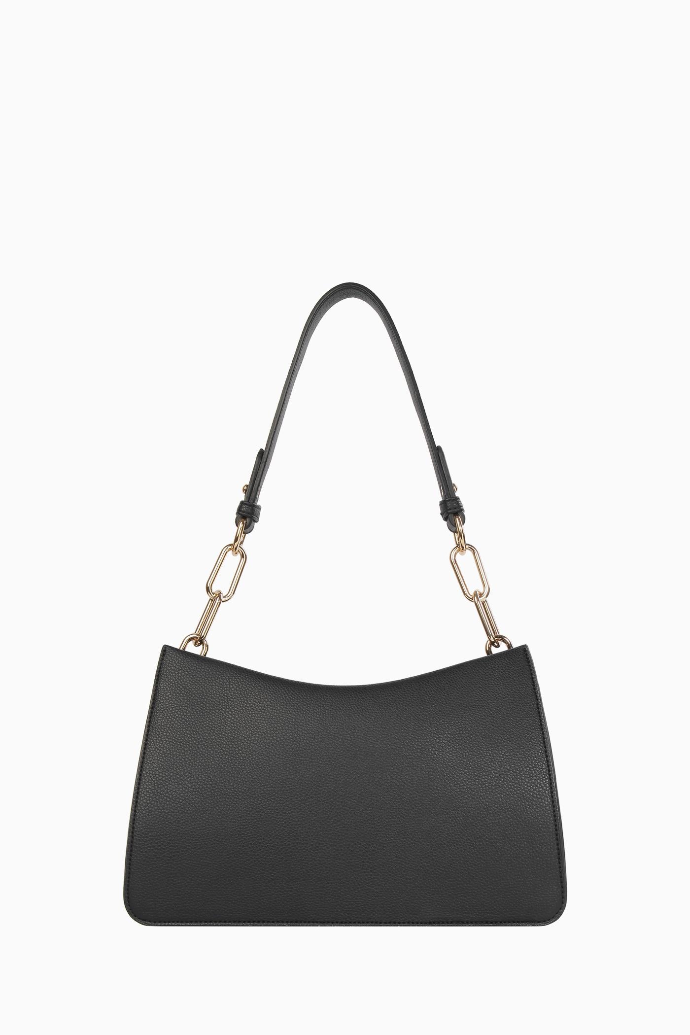 Metal Aksesuarlı Satchel Çanta - Siyah TUGBA