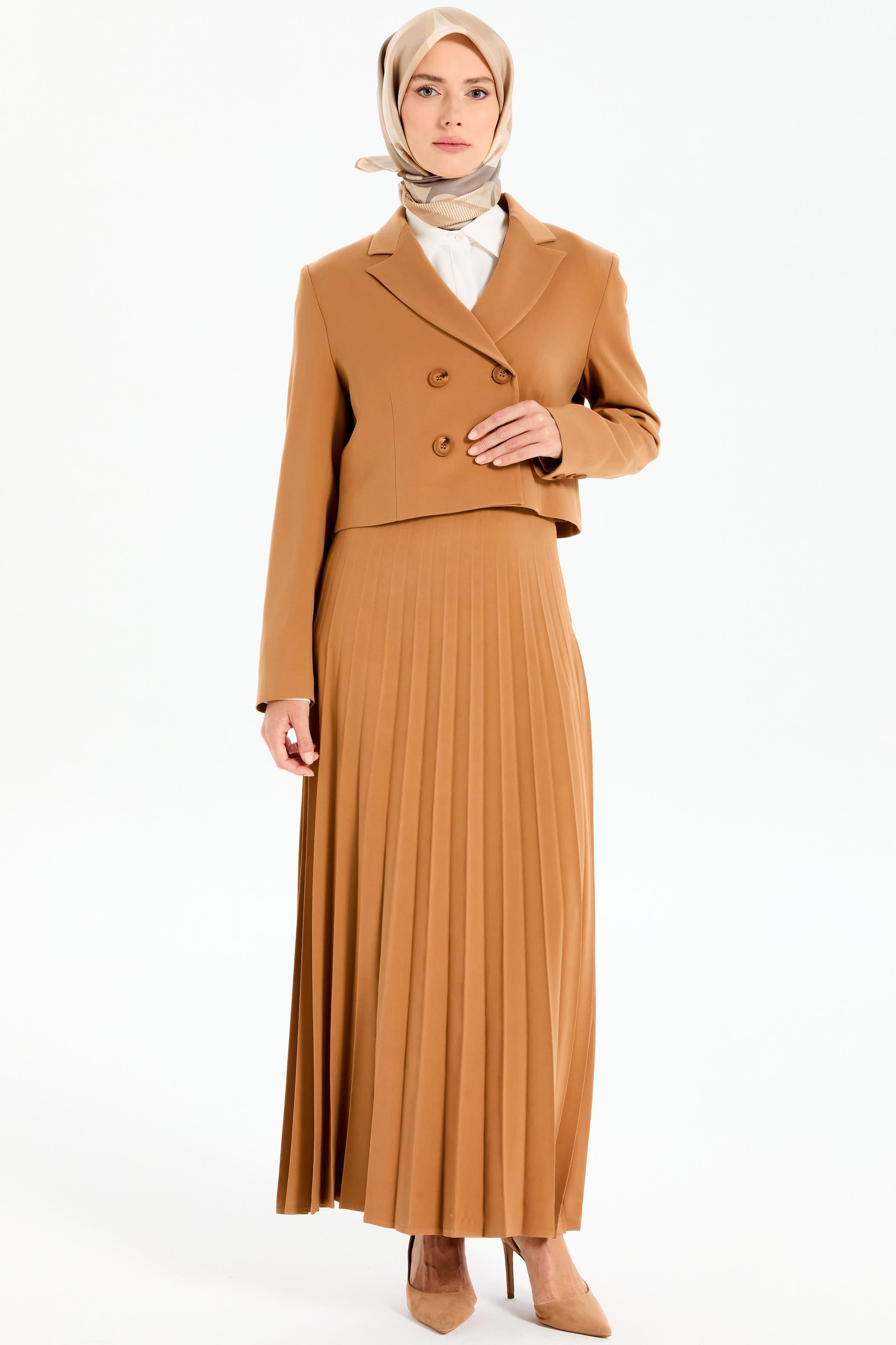 Mini Kruvaze Ceket - Camel TUGBA