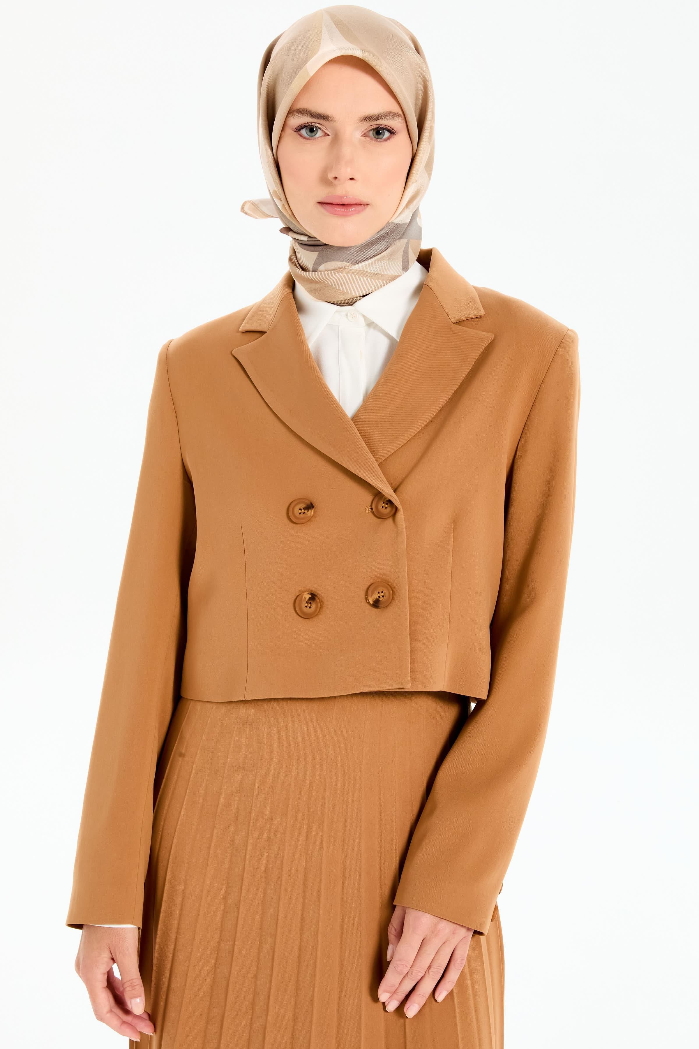 Mini Kruvaze Ceket - Camel TUGBA