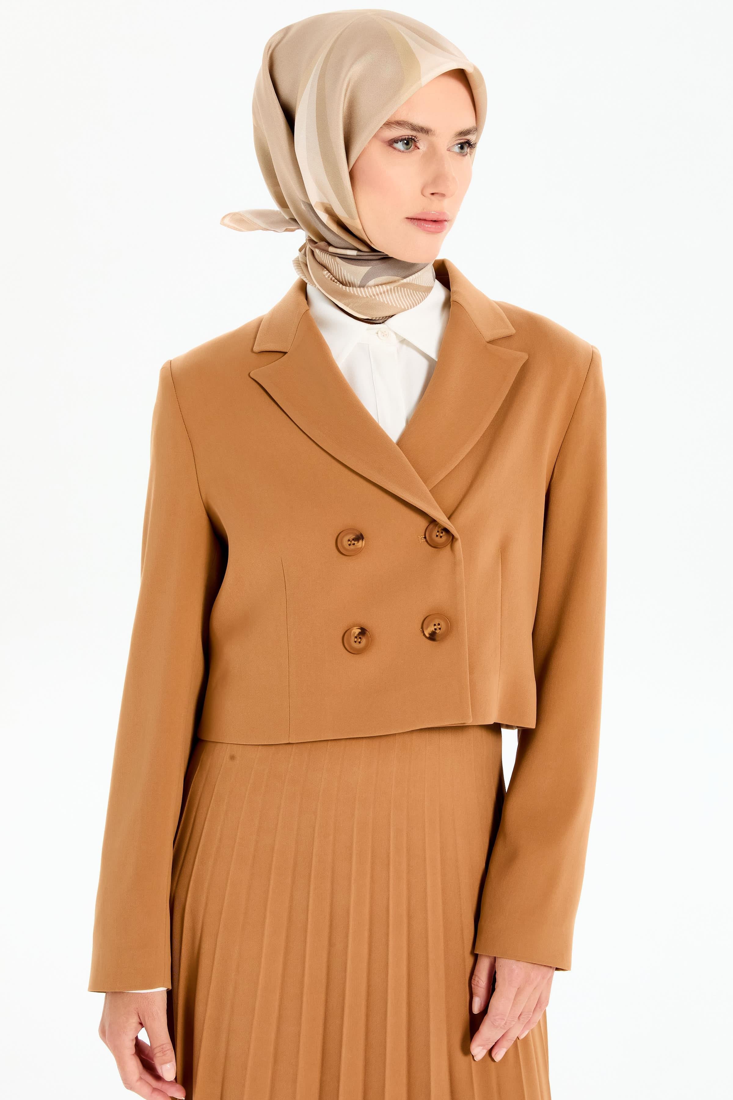 Mini Kruvaze Ceket - Camel TUGBA