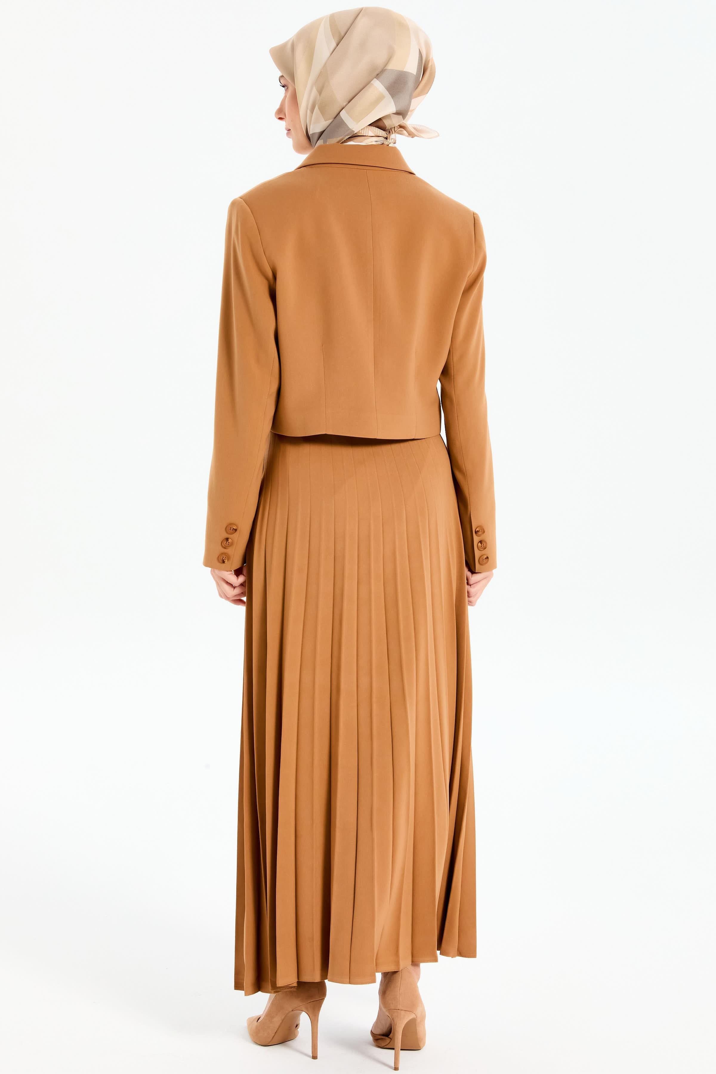 Mini Kruvaze Ceket - Camel TUGBA