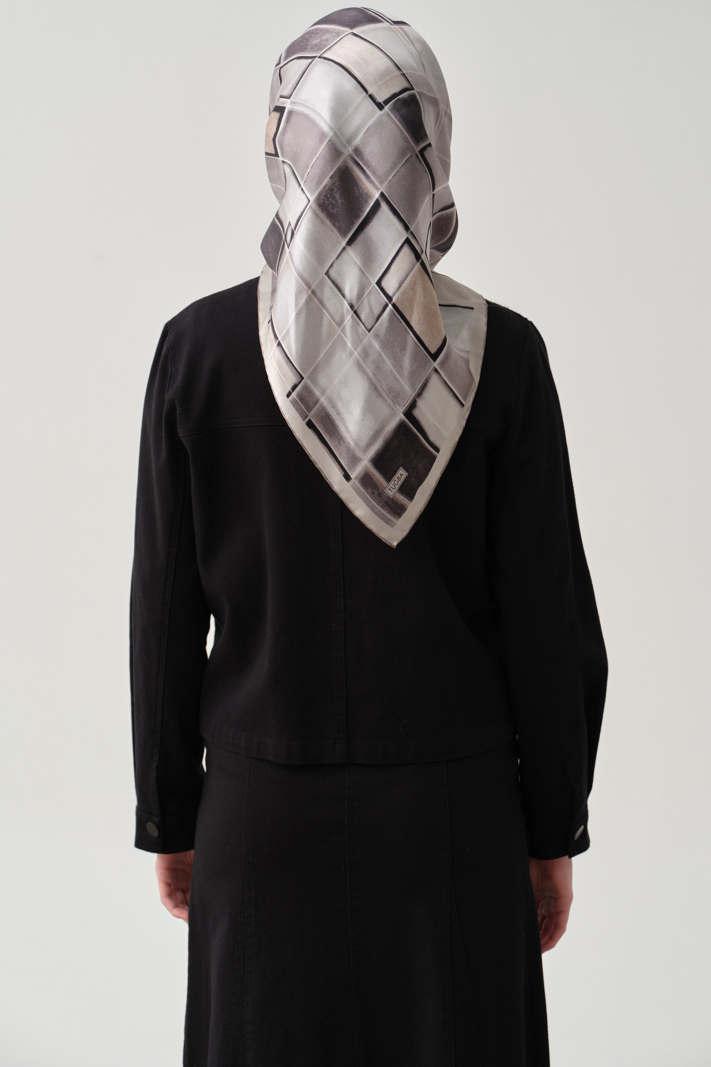 Nakış Detaylı Mini Canvas Ceket - Siyah TUGBA