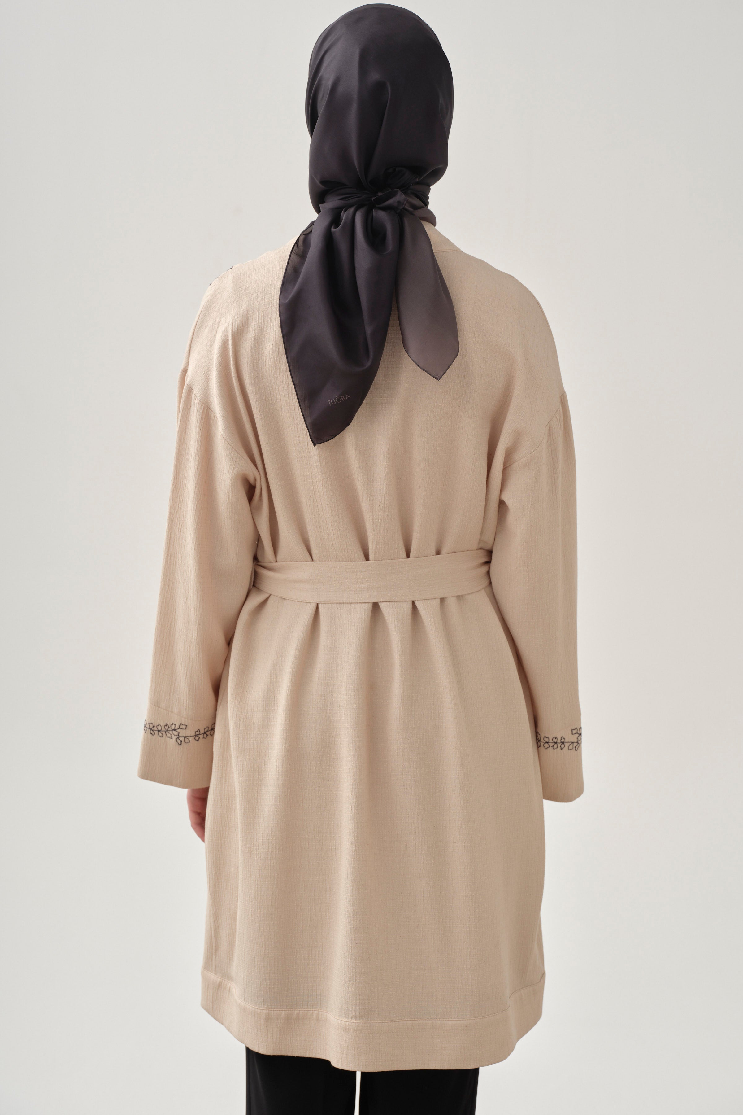 Nakışlı Ceket Bluz Takım - Bej TUGBA