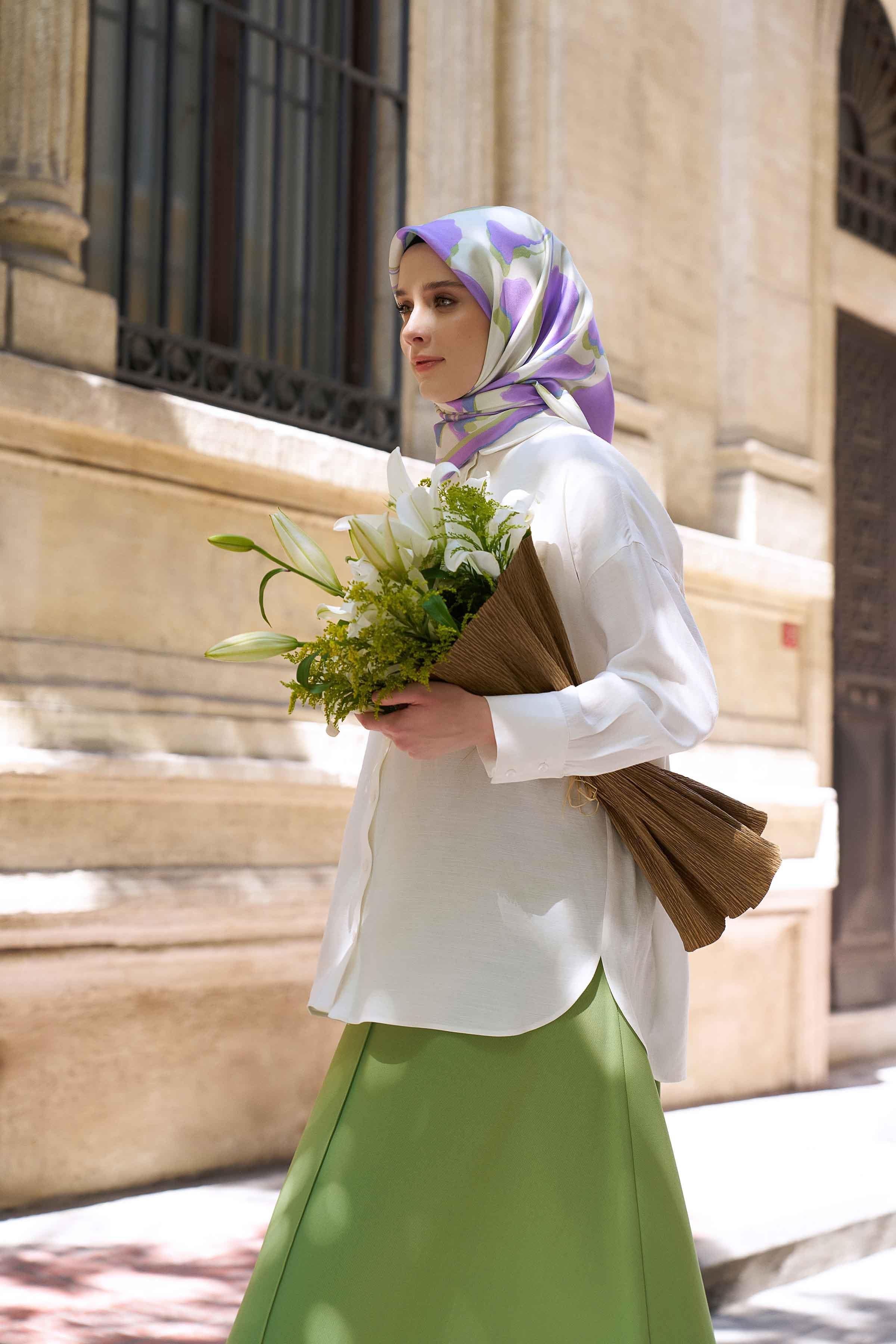 Nakışlı Cep Detaylı Gömlek - Ekru TUGBA