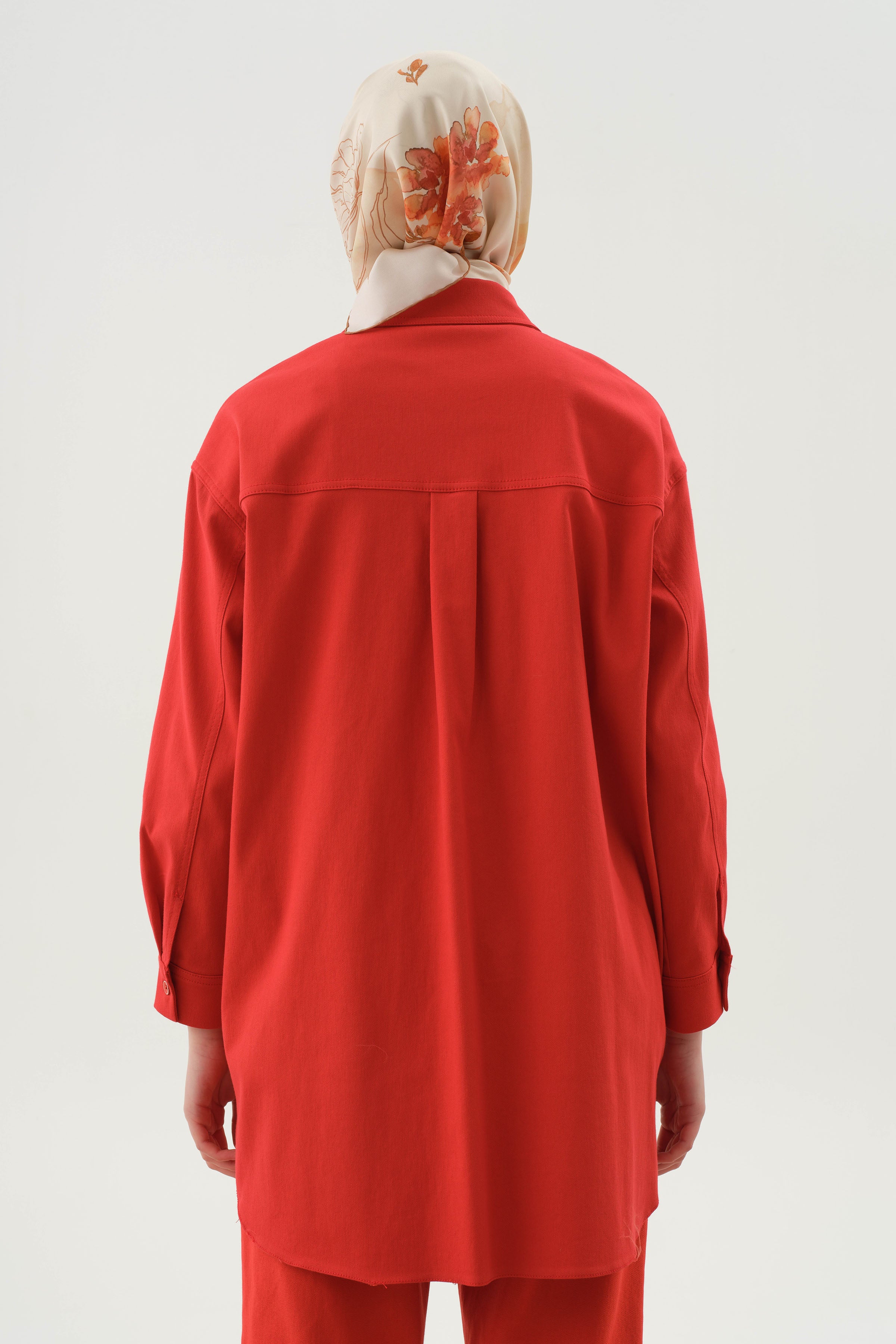 Nakışlı Gizli Cepli Gömlek - Mercan TUGBA