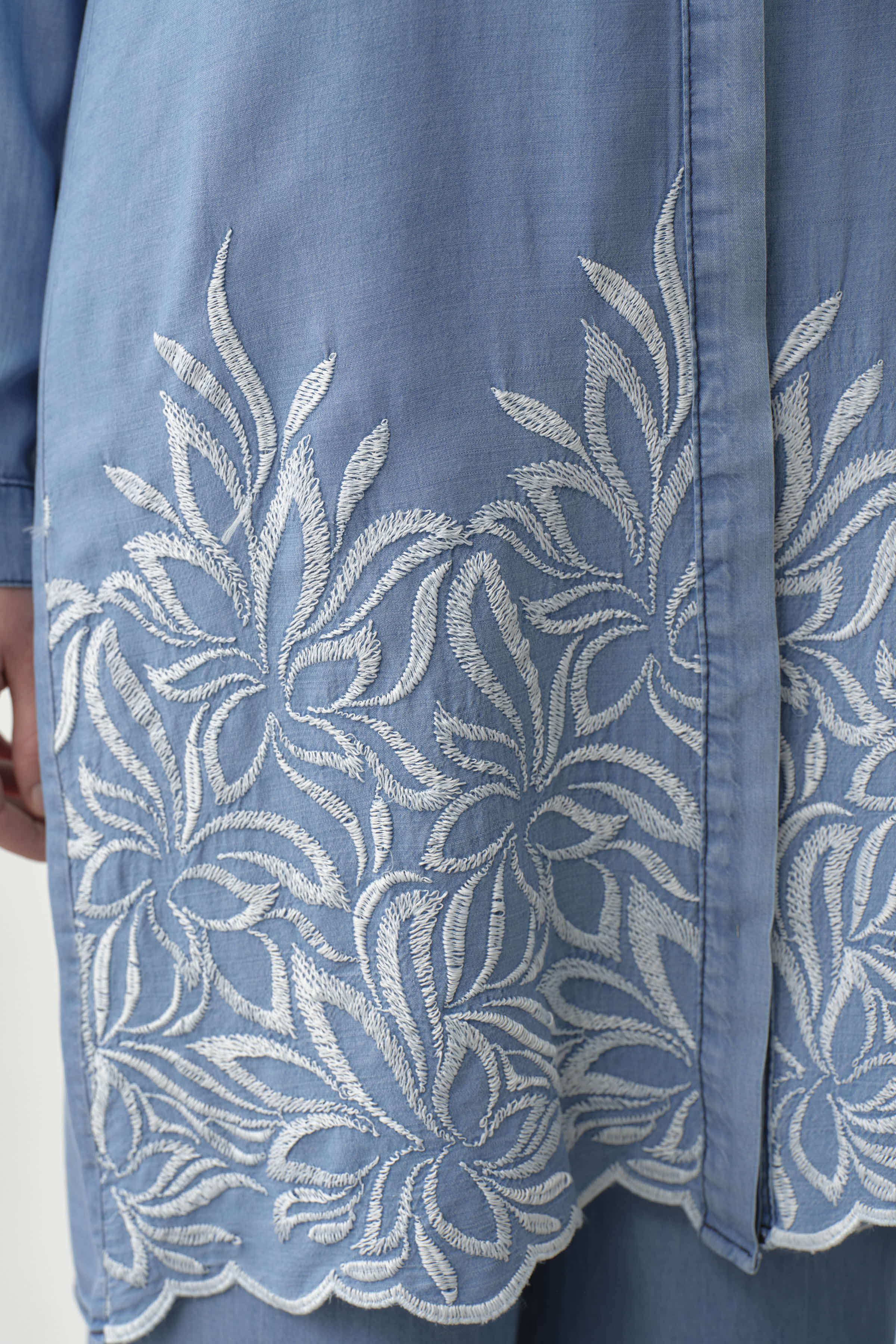 Nakışlı Tunik - İndigo TUGBA