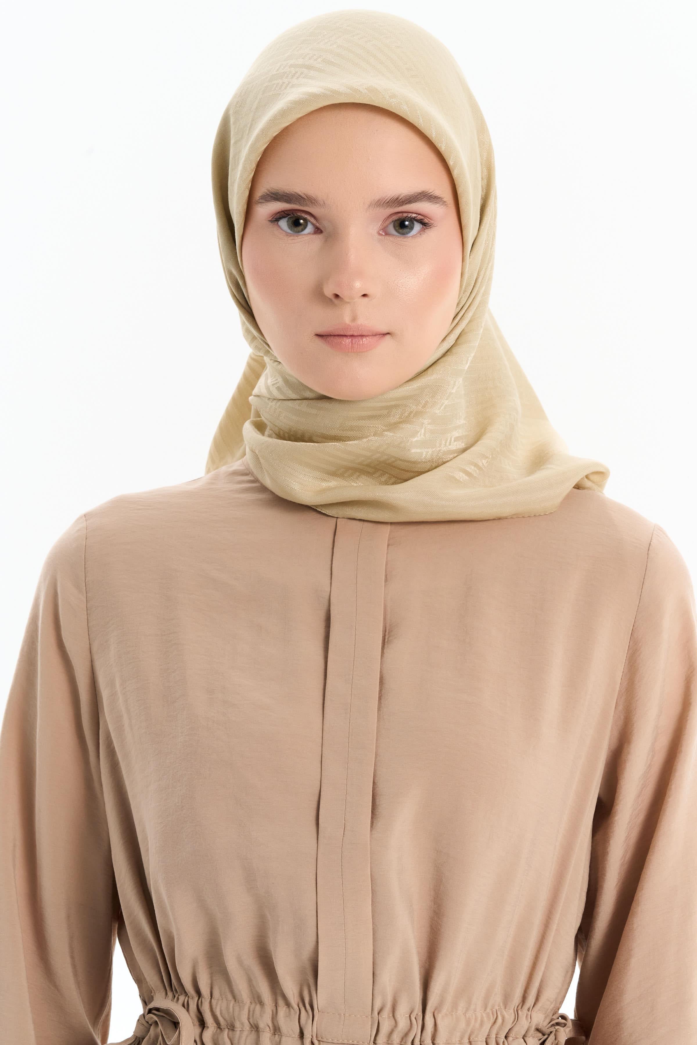 Natural Çizgisel Desen Eşarp - Asit TUGBA