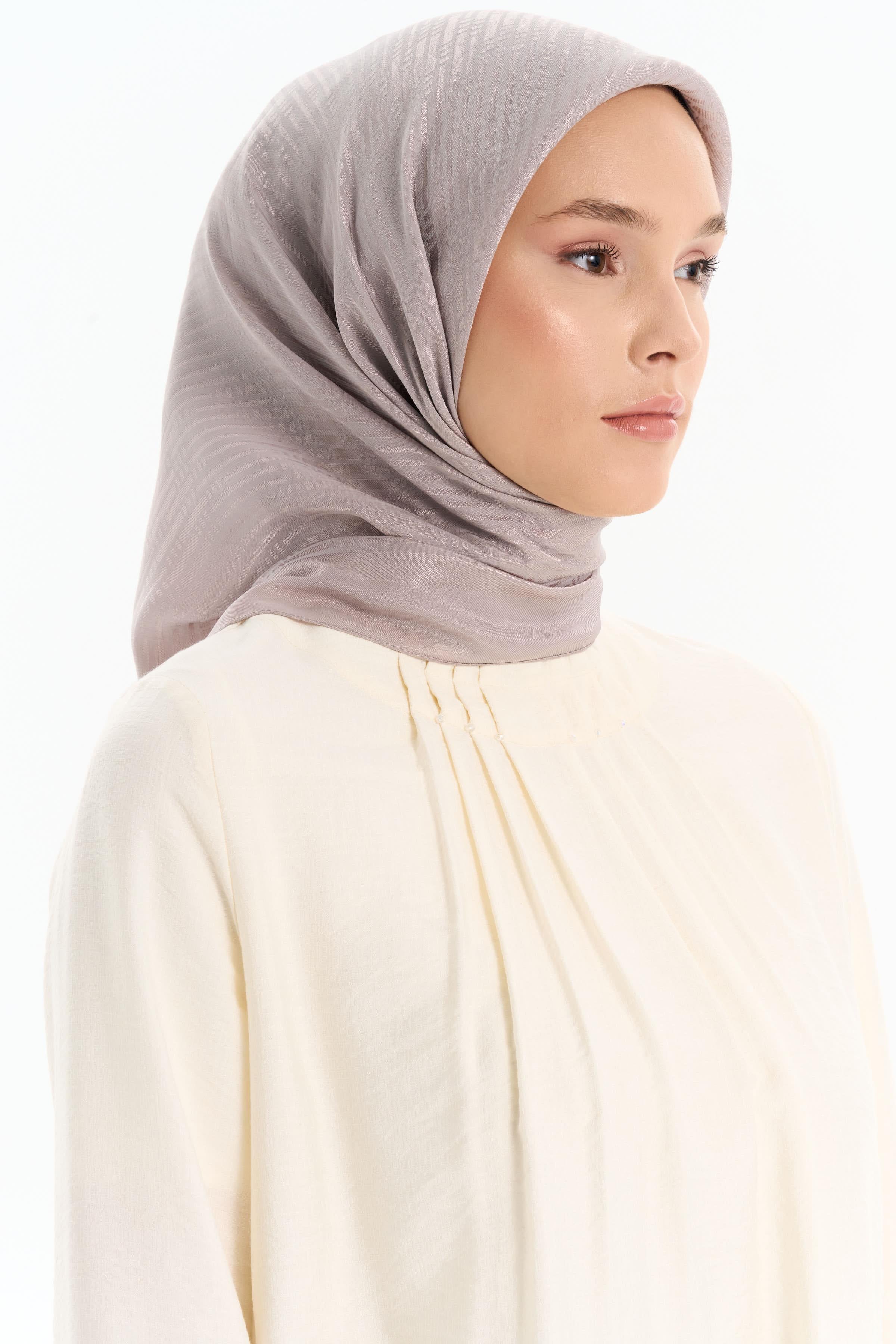 Natural Çizgisel Desen Eşarp - Taş TUGBA