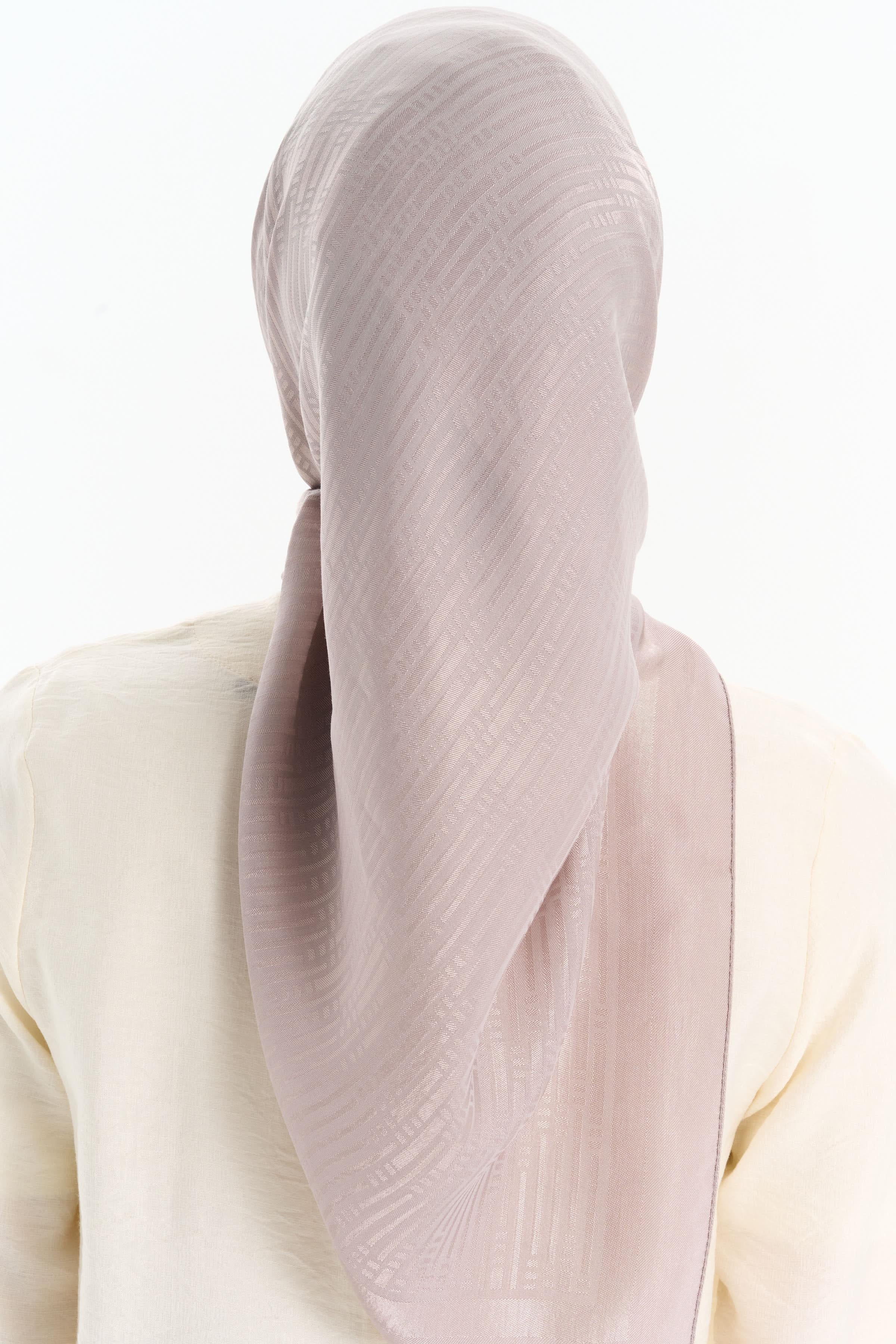 Natural Çizgisel Desen Eşarp - Taş TUGBA