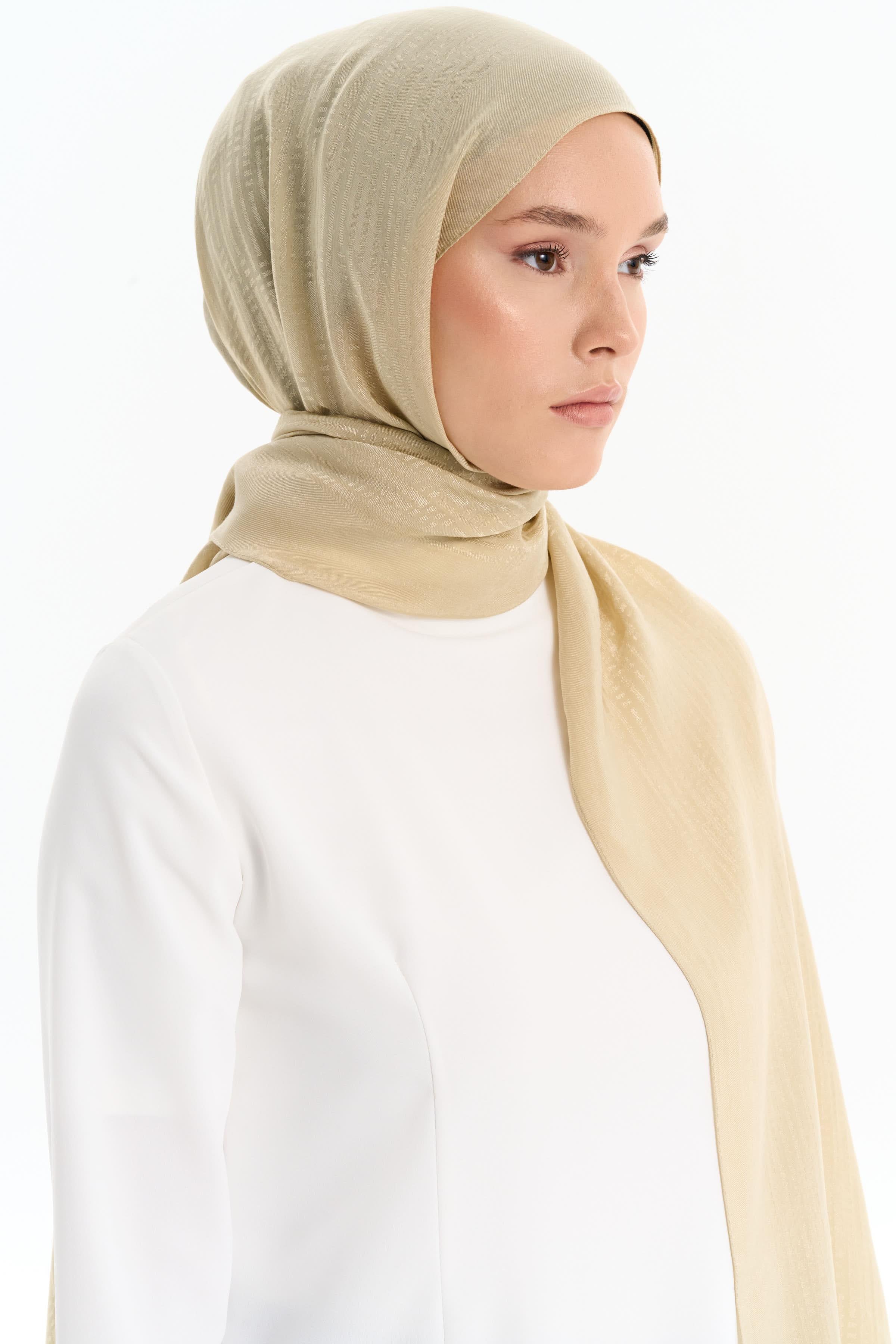 Natural Çizgisel Desenli Şal - Asit TUGBA